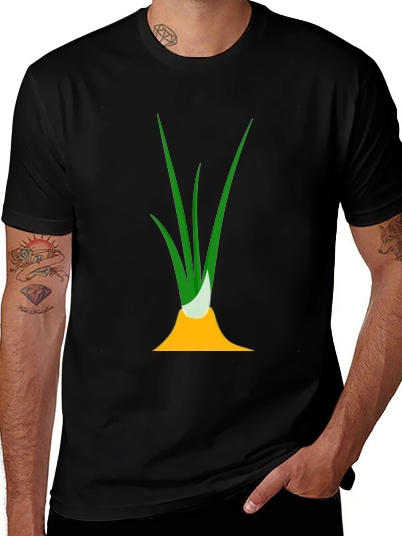 Funny Onion Graphic Tee - Black Cotton T-Shirt