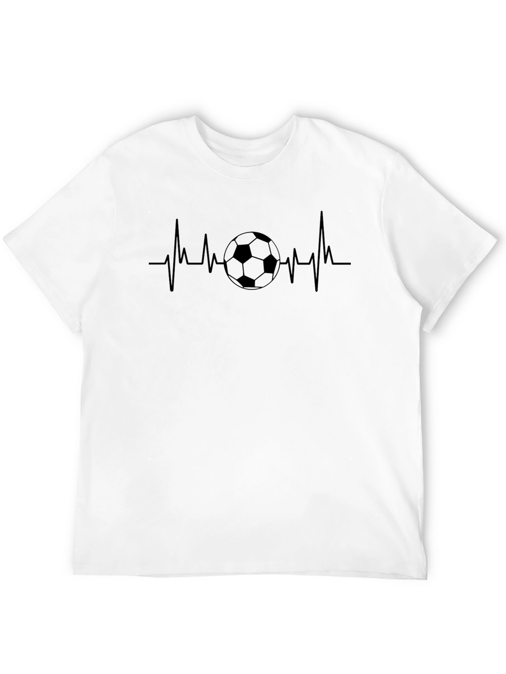 Soccer Heartbeat Black T-Shirt