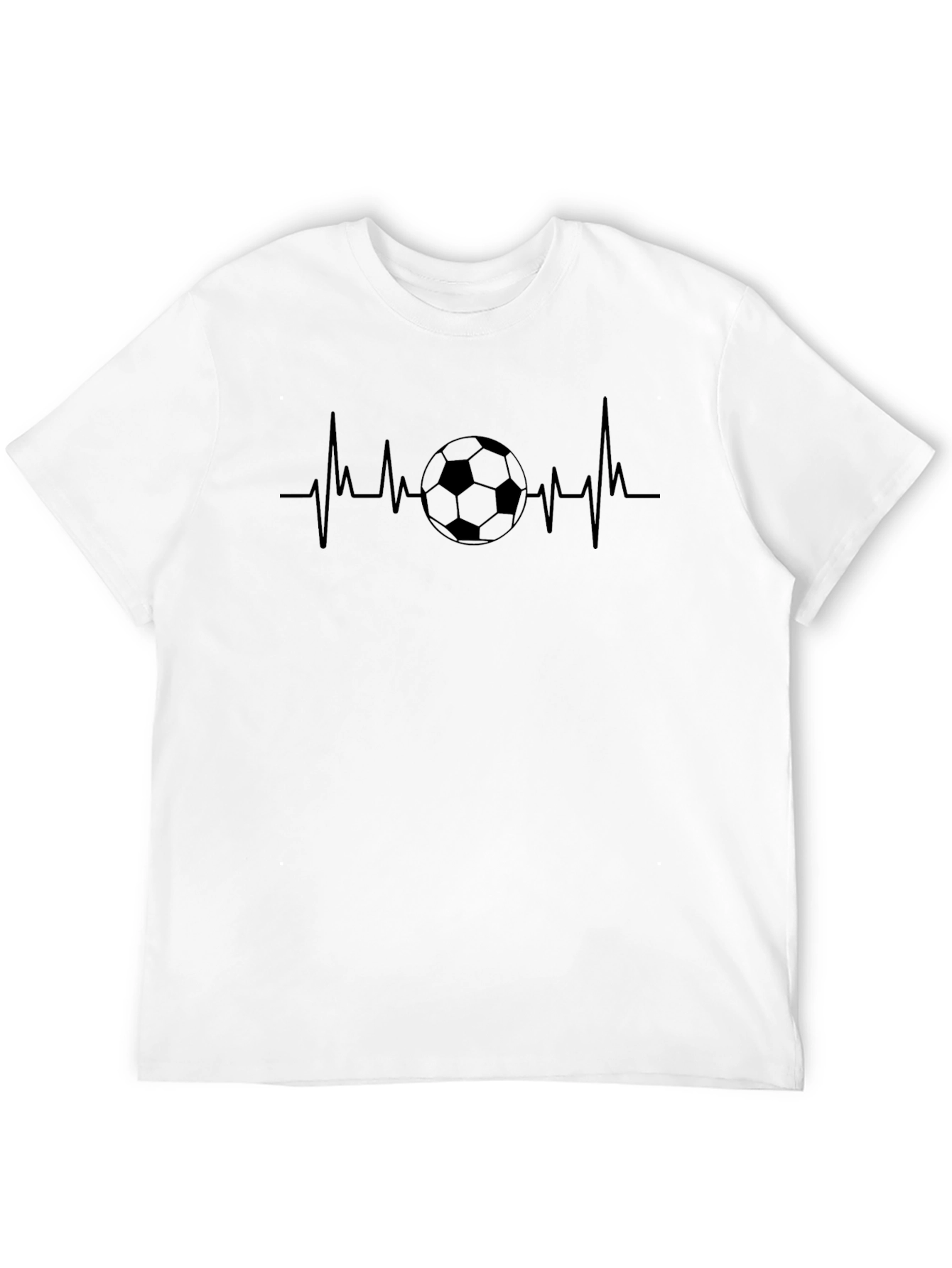 Soccer Heartbeat Black T-Shirt