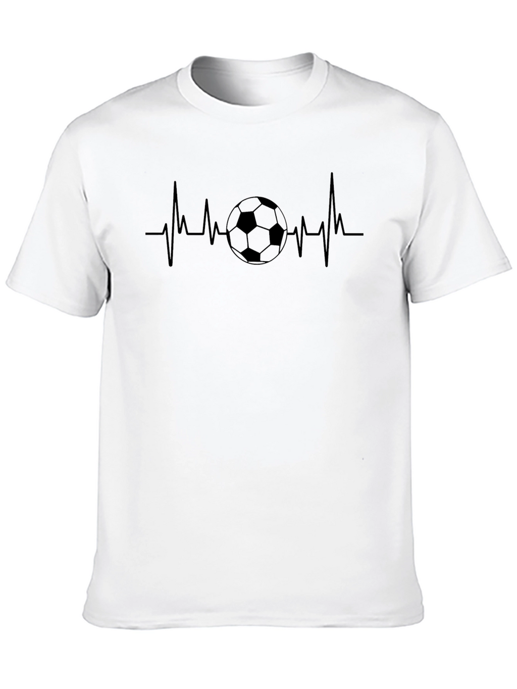 Soccer Heartbeat Black T-Shirt