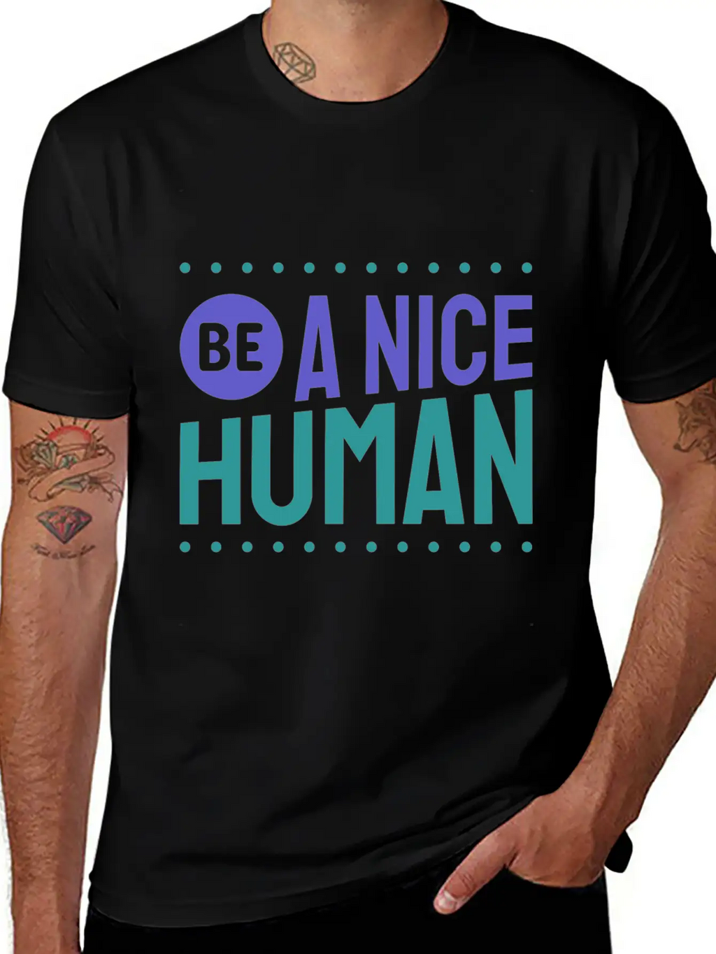Be A Nice Human Kindness Unisex Short Sleeve Soft Cotton T-Shirt – Casual Everyday Wear