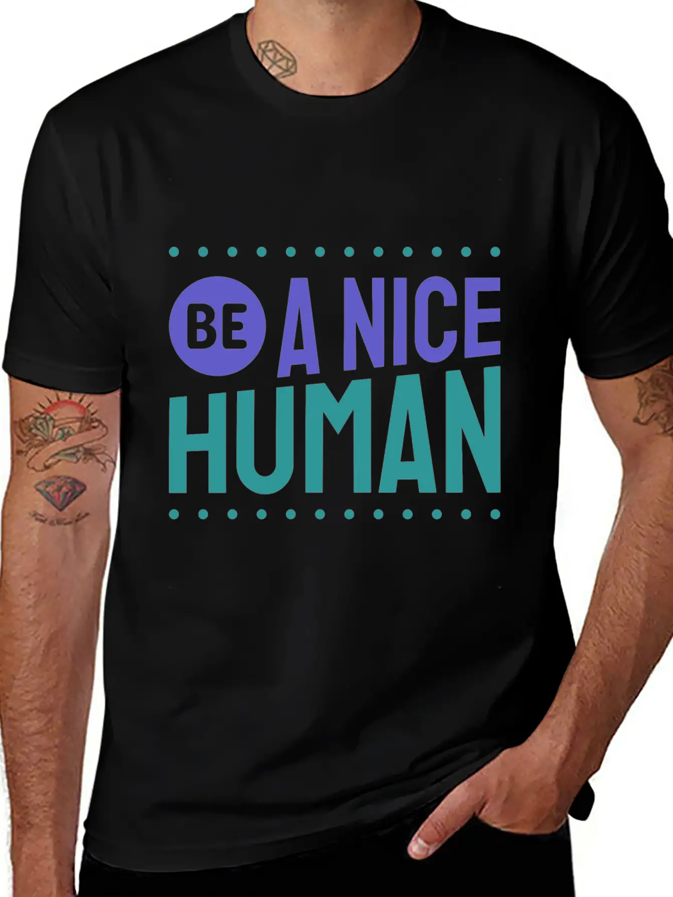 Be A Nice Human Kindness Unisex Short Sleeve Soft Cotton T-Shirt – Casual Everyday Wear