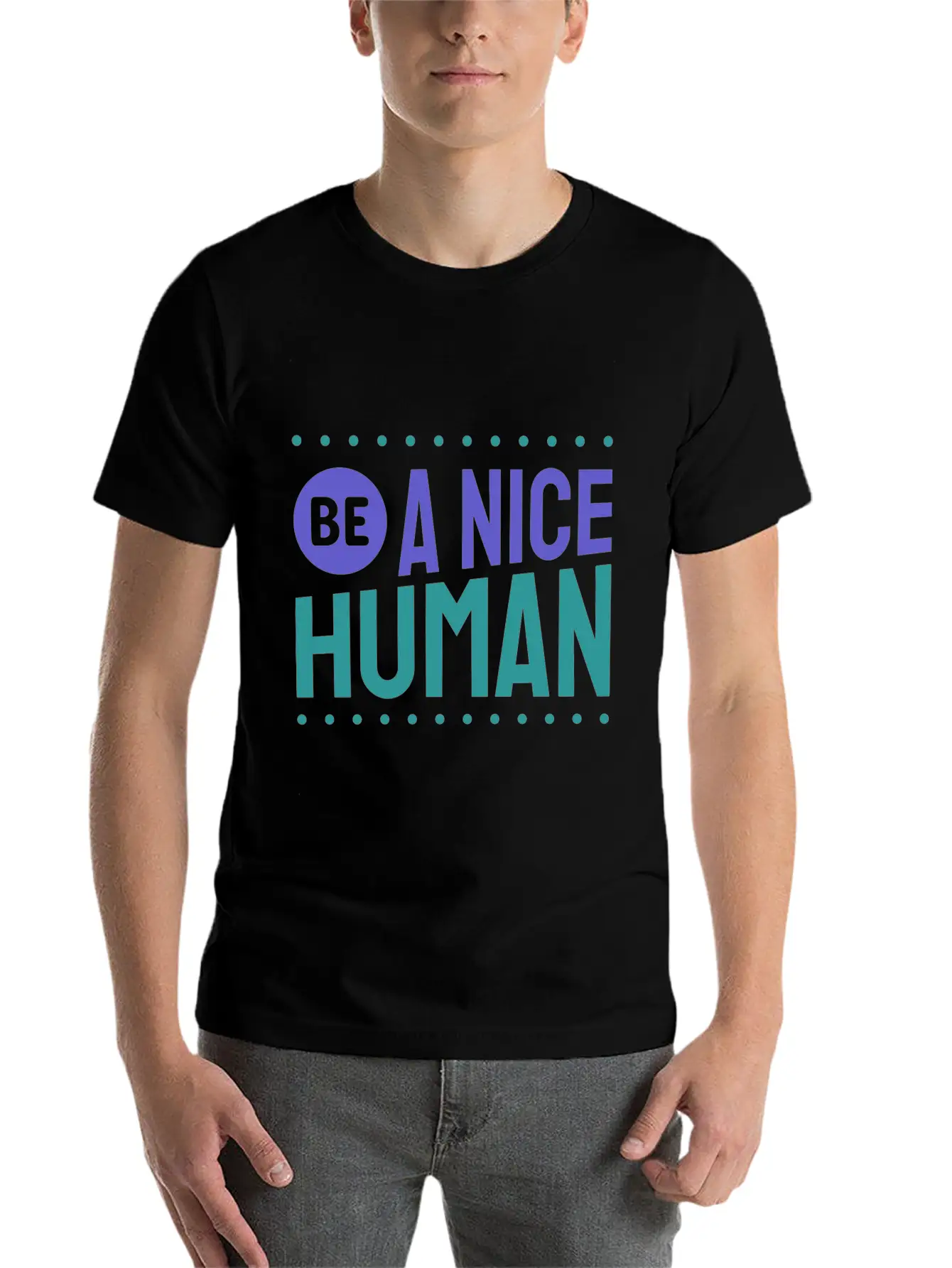Be A Nice Human Kindness Unisex Short Sleeve Soft Cotton T-Shirt – Casual Everyday Wear