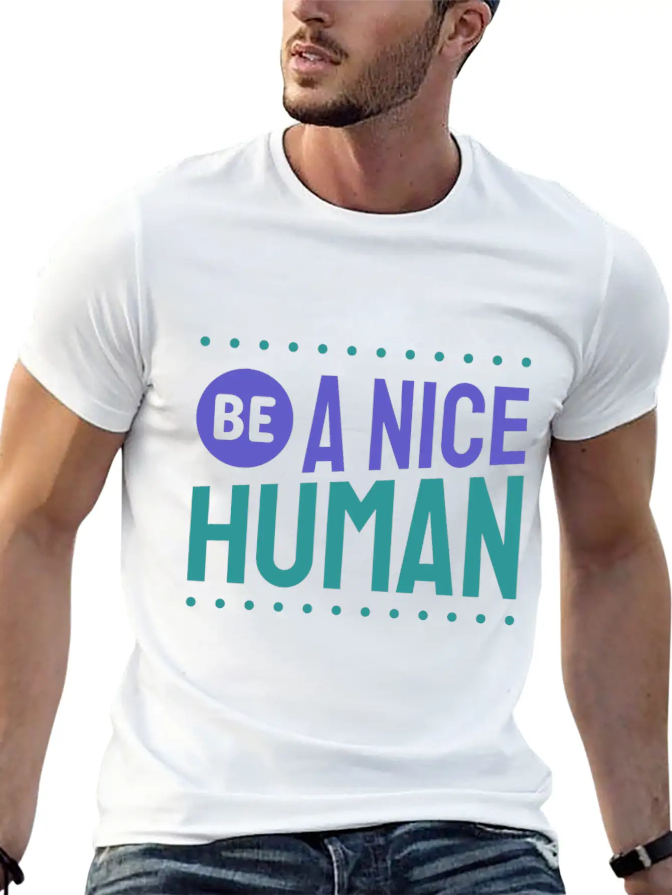 Be A Nice Human Kindness Unisex Short Sleeve Soft Cotton T-Shirt – Casual Everyday Wear