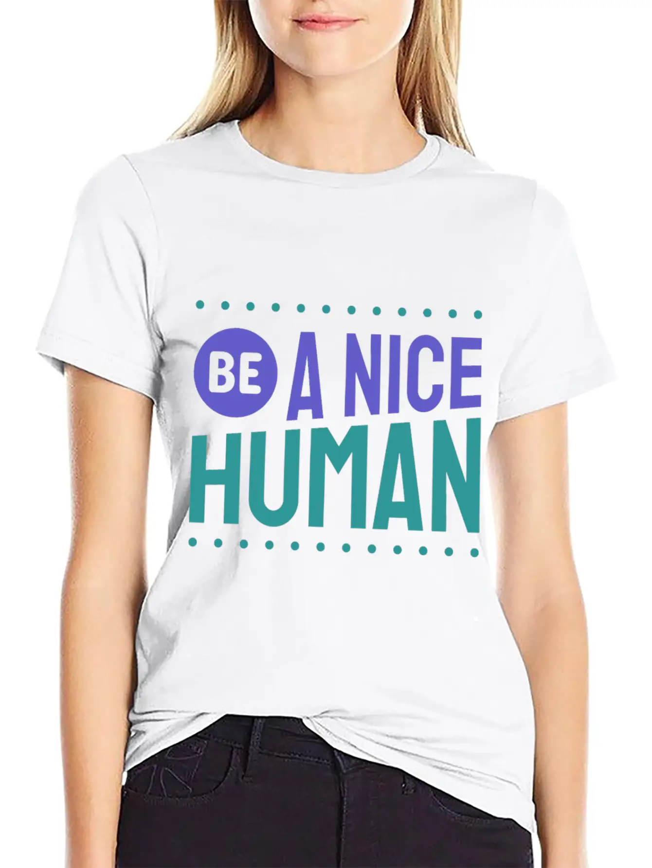 Be A Nice Human Kindness Unisex Short Sleeve Soft Cotton T-Shirt – Casual Everyday Wear
