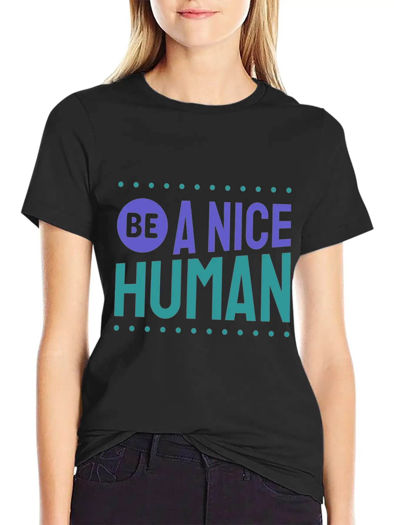 Be A Nice Human Kindness Unisex Short Sleeve Soft Cotton T-Shirt – Casual Everyday Wear