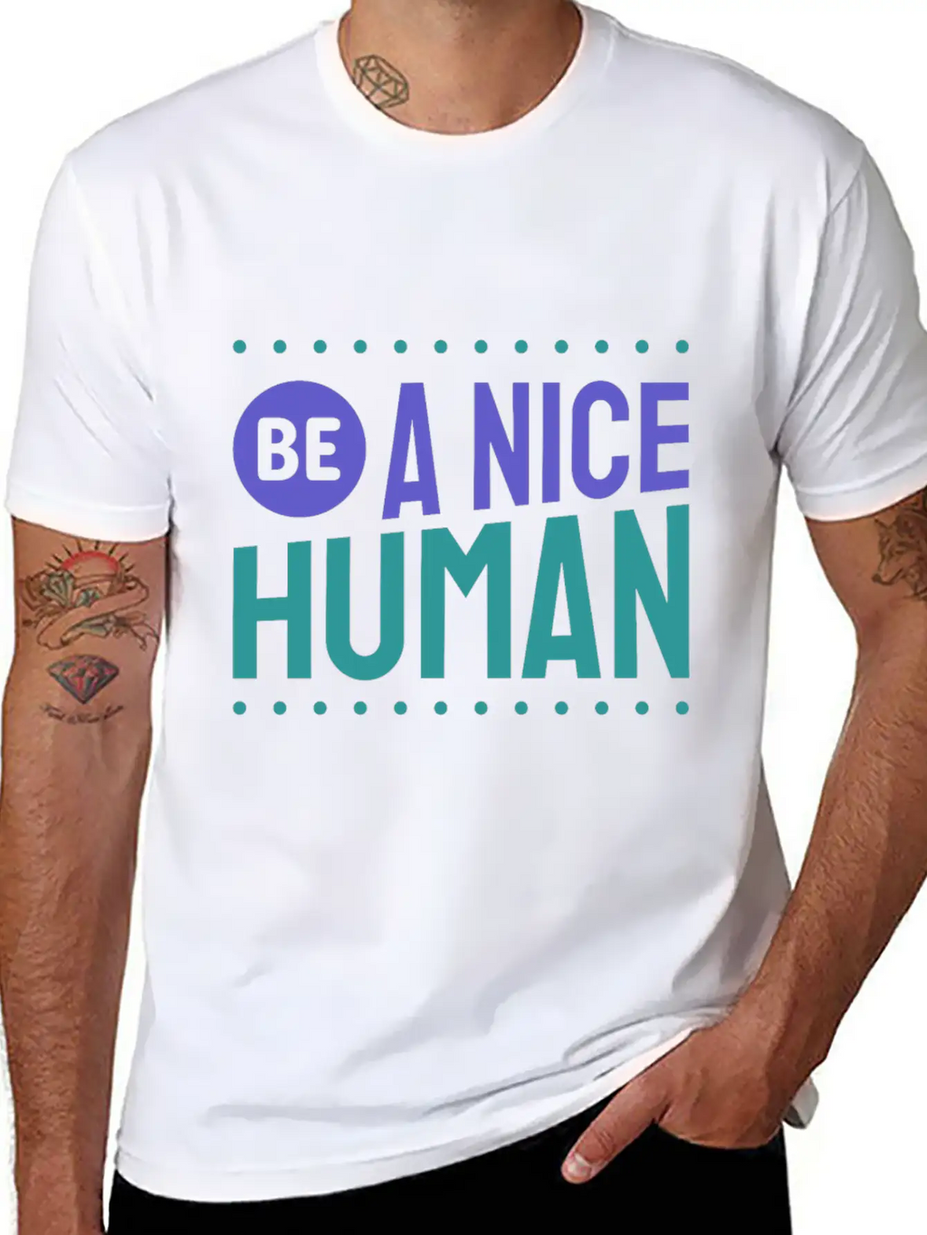 Be A Nice Human Kindness Unisex Short Sleeve Soft Cotton T-Shirt – Casual Everyday Wear