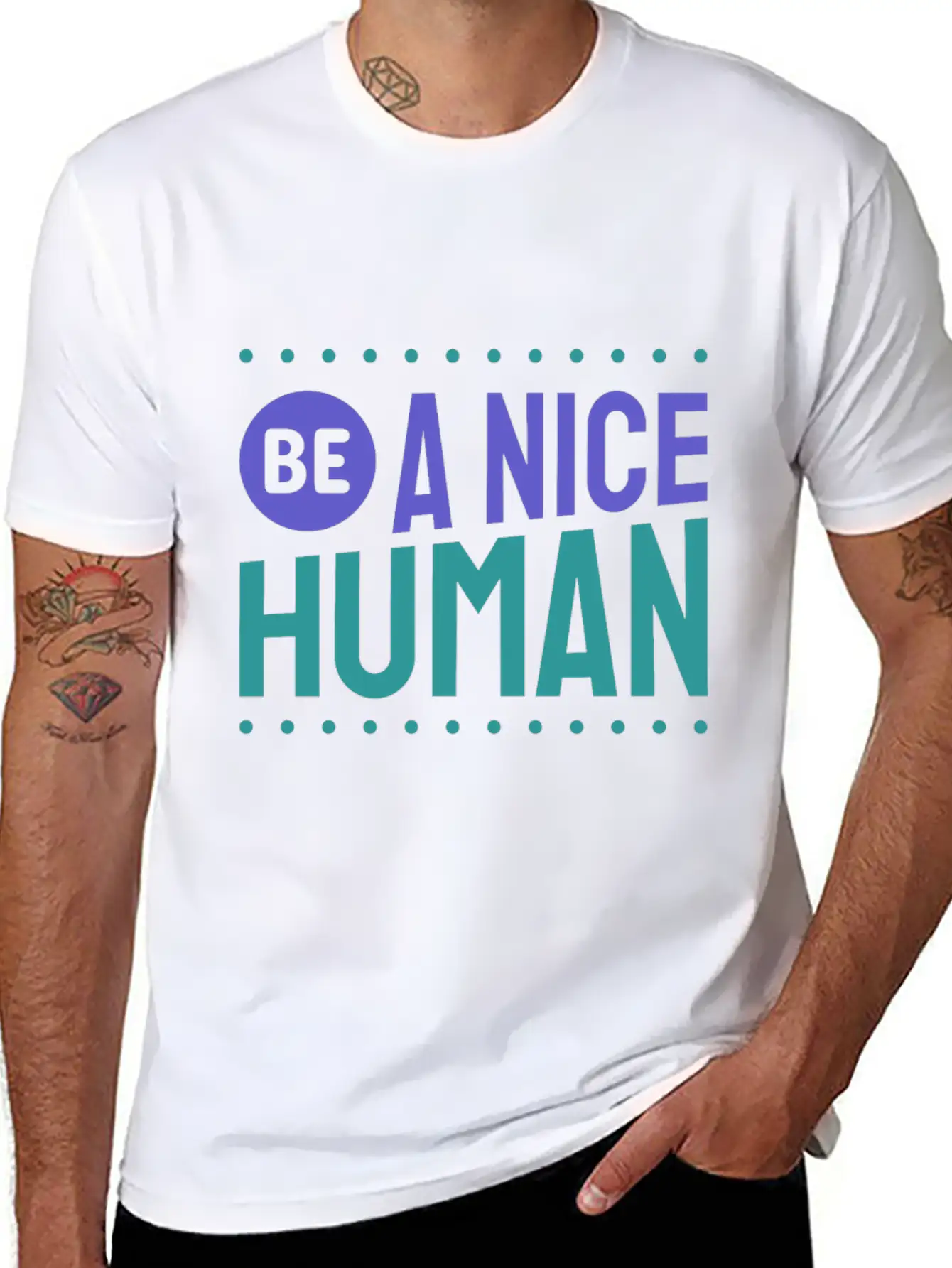 Be A Nice Human Kindness Unisex Short Sleeve Soft Cotton T-Shirt – Casual Everyday Wear