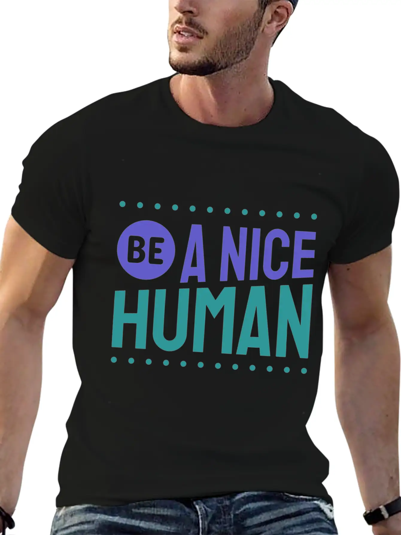 Be A Nice Human Kindness Unisex Short Sleeve Soft Cotton T-Shirt – Casual Everyday Wear