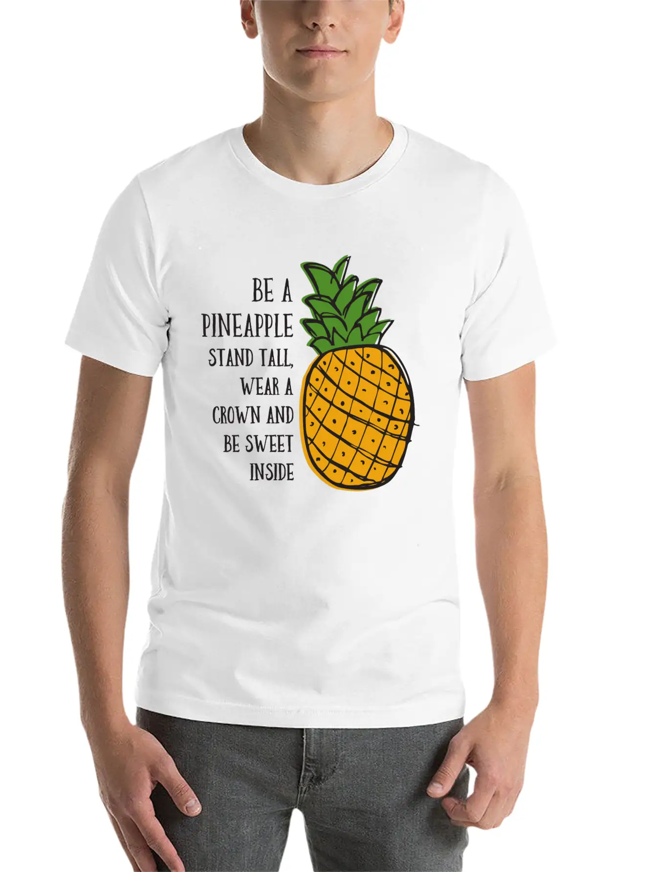 Be A Pineapple Unisex Casual T-Shirt – Clean Design For Daily Comfort