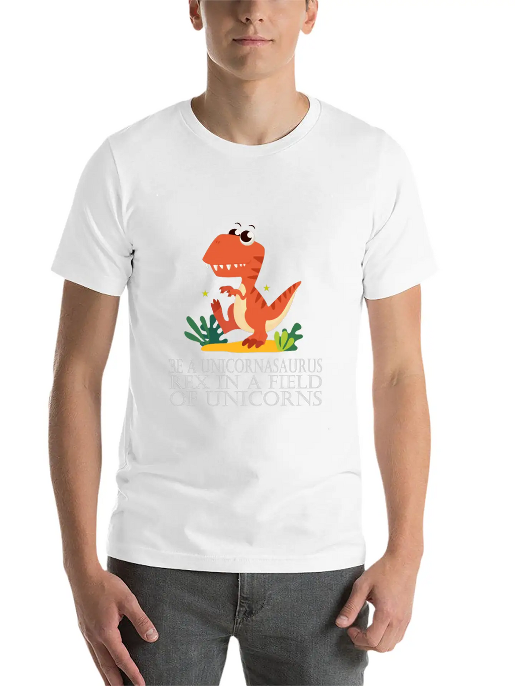 Be A Unicornasaurus Rex In A Field Of Unicorns Casual Graphic T-Shirt – Simple And Comfortable Daily Wear