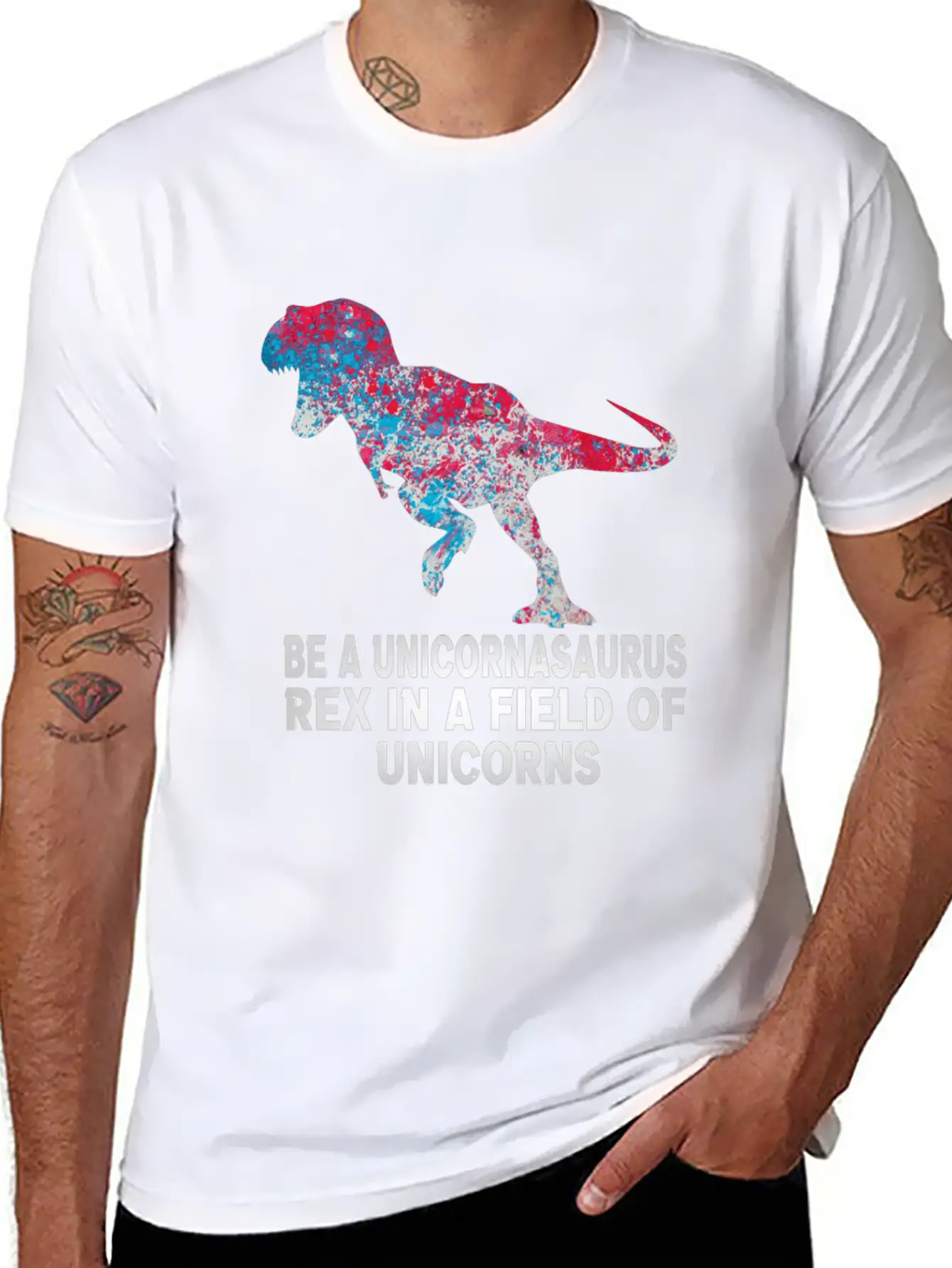 Be A Unicornasaurus Rex In A Field Of Unicorns Unisex Casual T-Shirt – Clean Design For Daily Comfort
