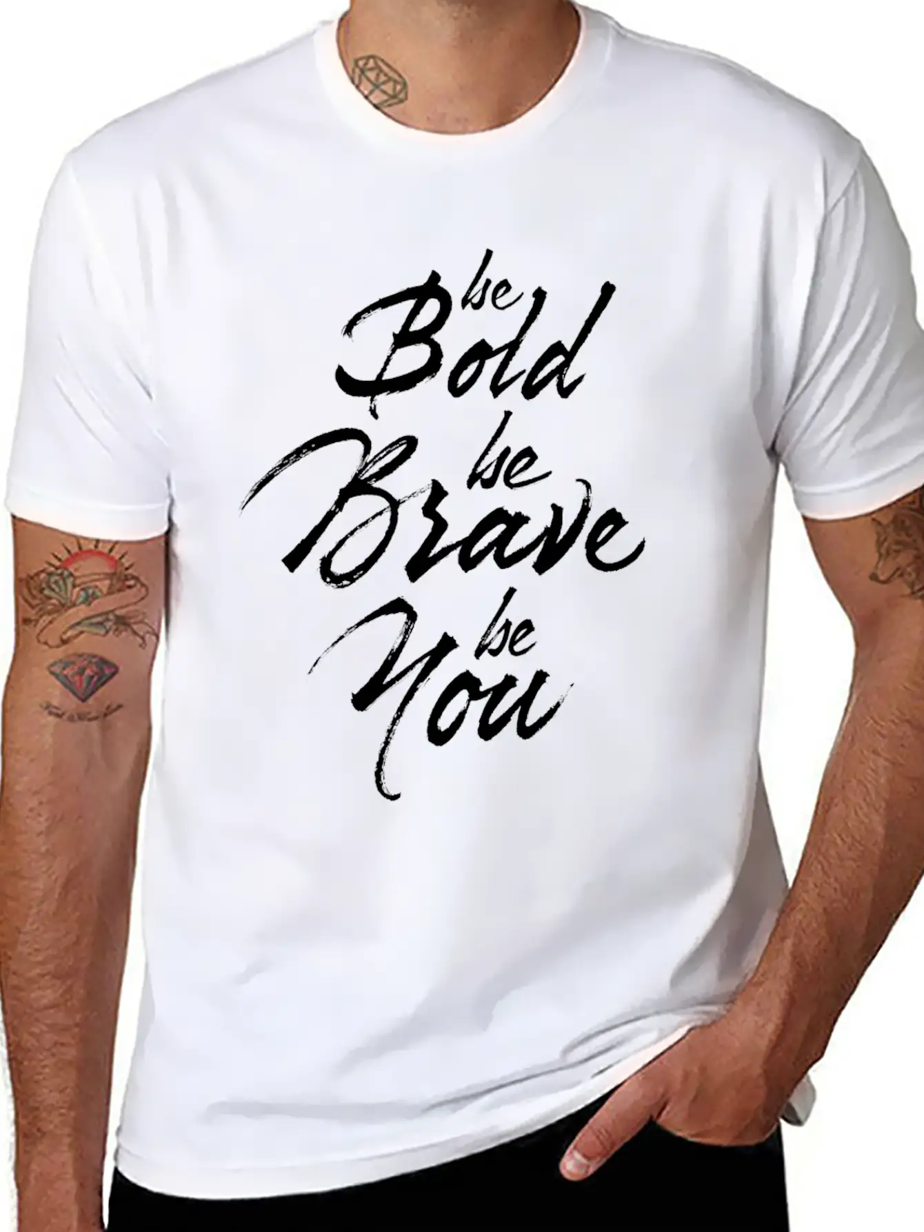Be Bold Be Brave Be You Breathable Soft Cotton T-Shirt – Timeless Casual Look
