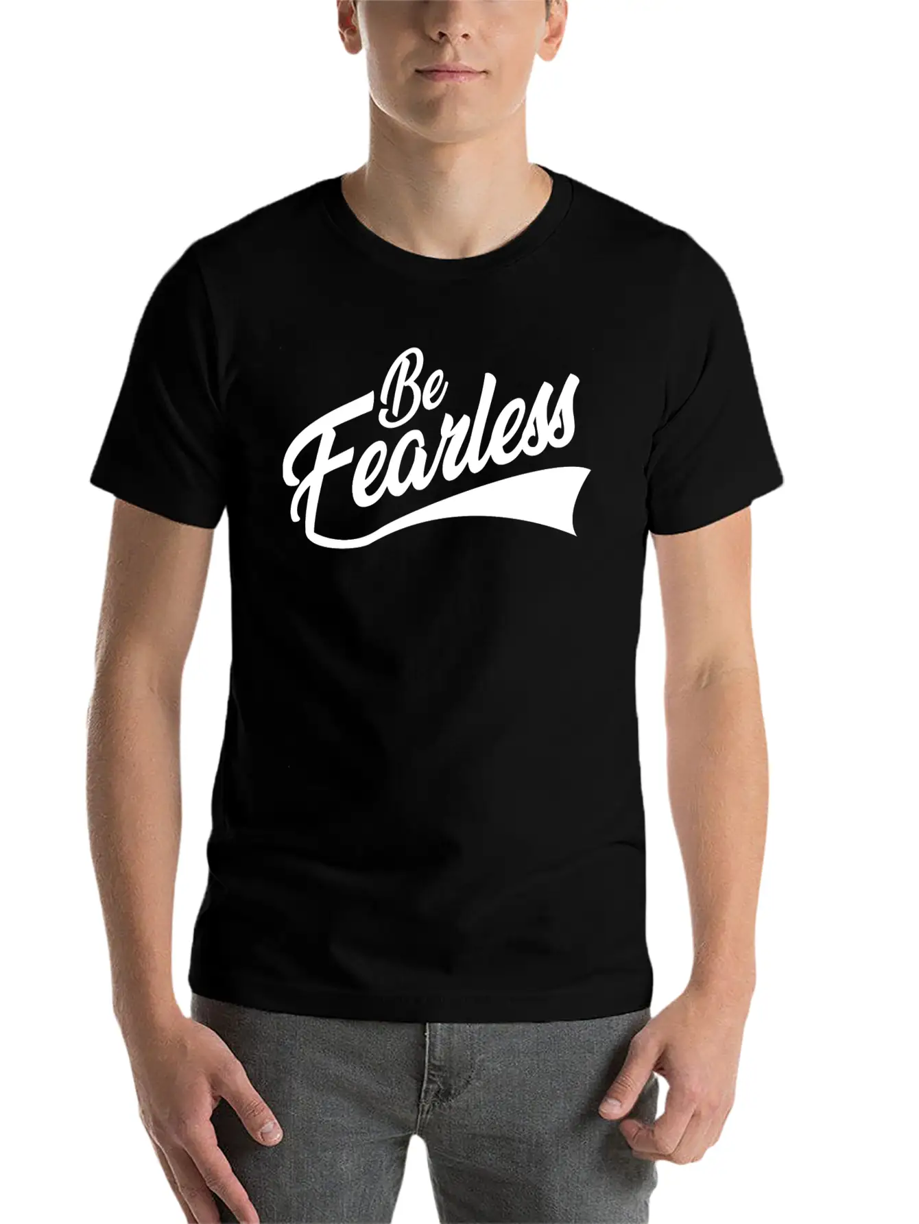 BE FEARLESS Unisex Short Sleeve Soft Cotton T-Shirt – Casual Everyday Wear
