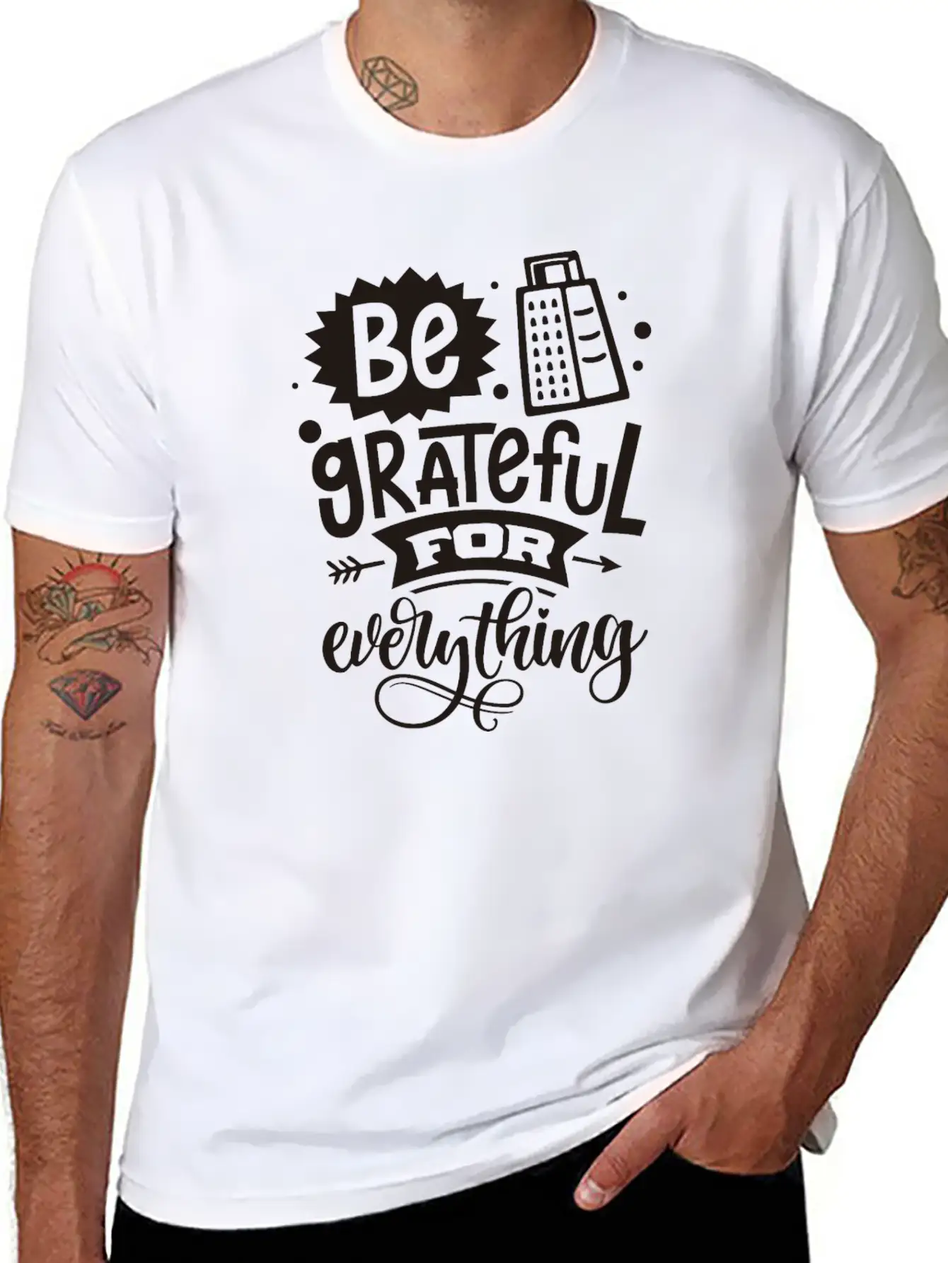 Be Grateful Classic Fit Graphic Tee For Daily Comfort – Unisex Cotton Shirt