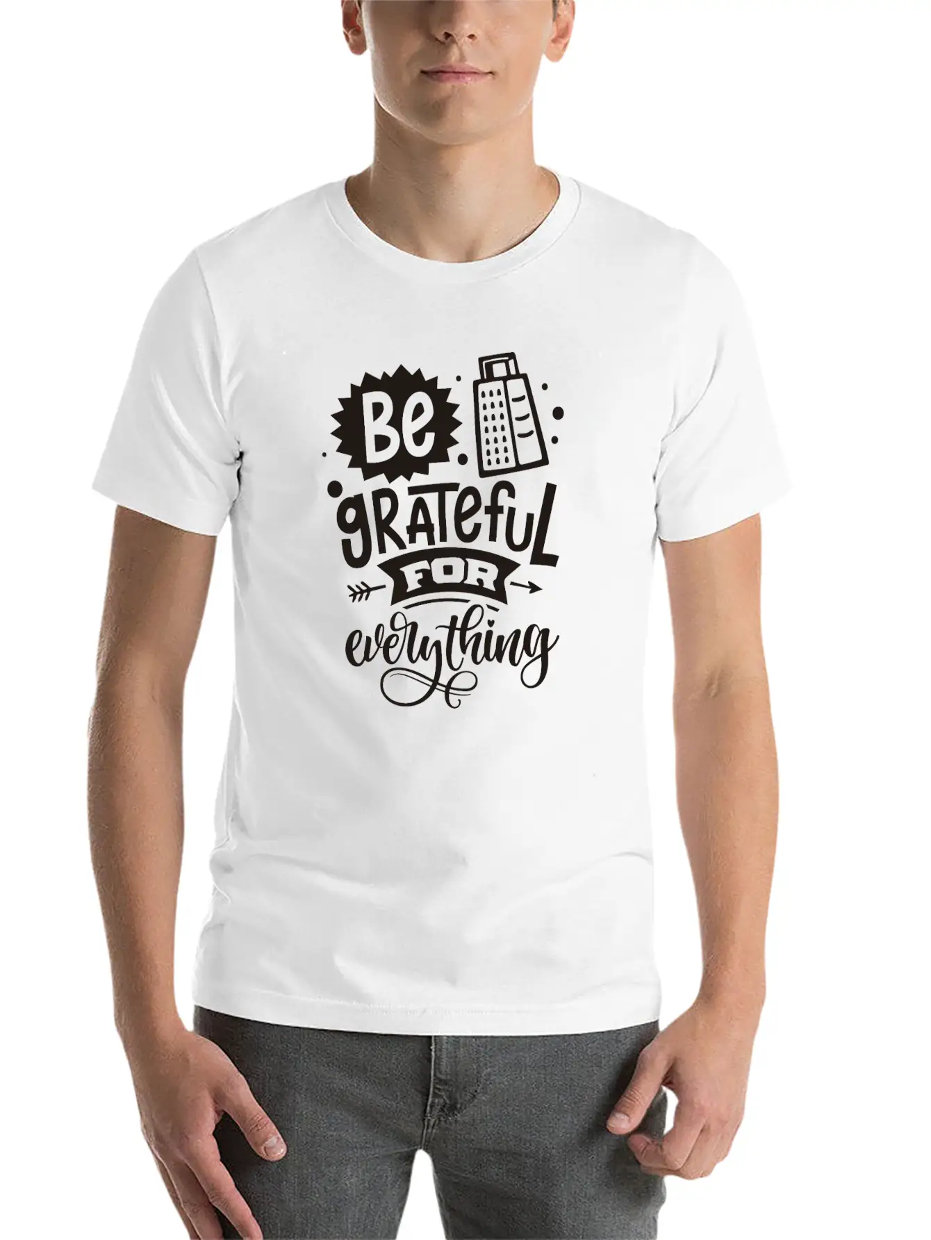 Be Grateful Classic Fit Graphic Tee For Daily Comfort – Unisex Cotton Shirt