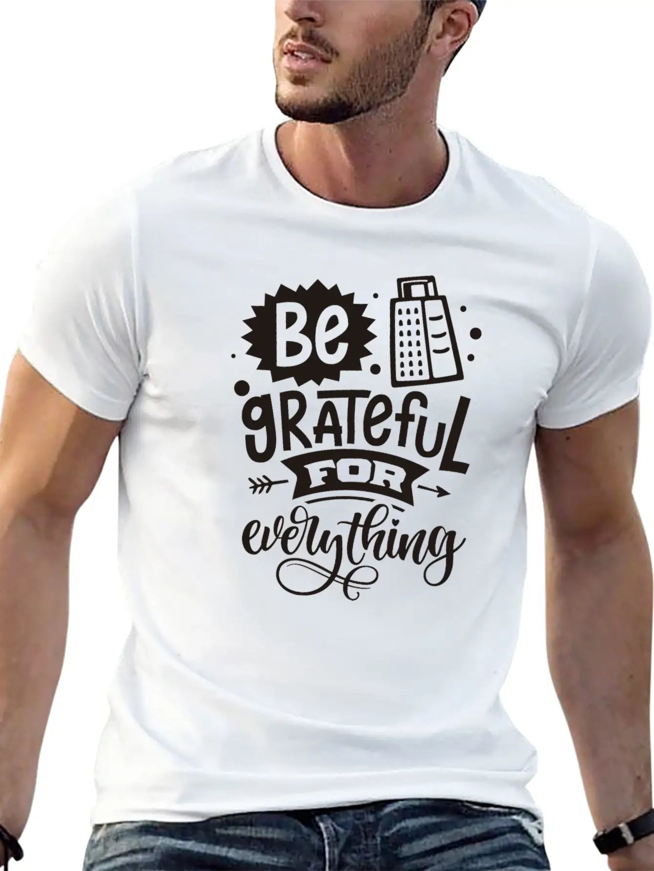 Be Grateful Classic Fit Graphic Tee For Daily Comfort – Unisex Cotton Shirt
