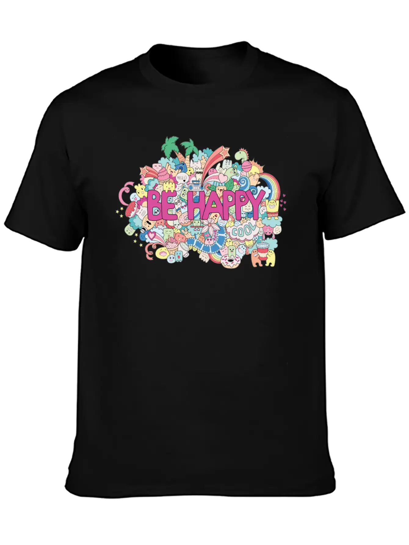 Be Happy Unisex Casual T-Shirt – Clean Design For Daily Comfort