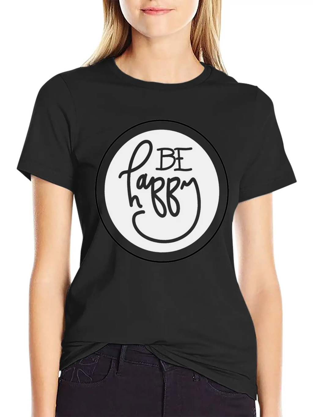 Be Happy Unisex Short Sleeve Soft Cotton T-Shirt – Casual Everyday Wear