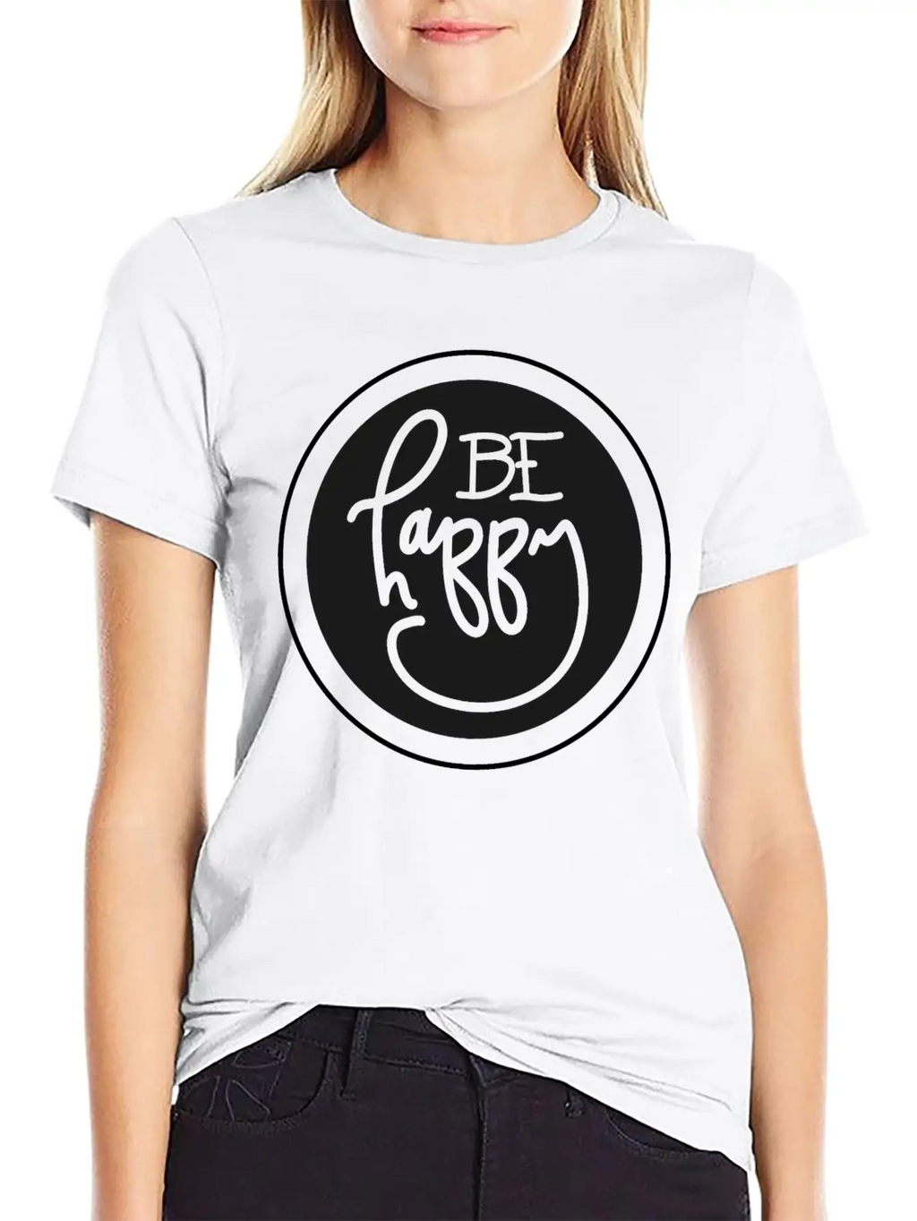 Be Happy Unisex Short Sleeve Soft Cotton T-Shirt – Casual Everyday Wear