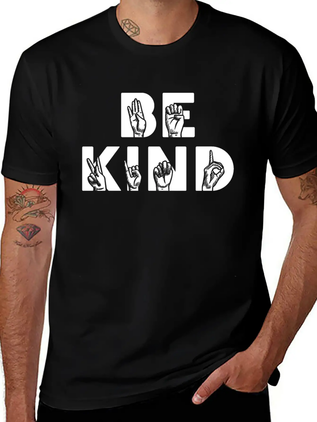 Be Kind ASL Disabilities Awareness Stylish Everyday T-Shirt – Unisex Basic Cotton Tee