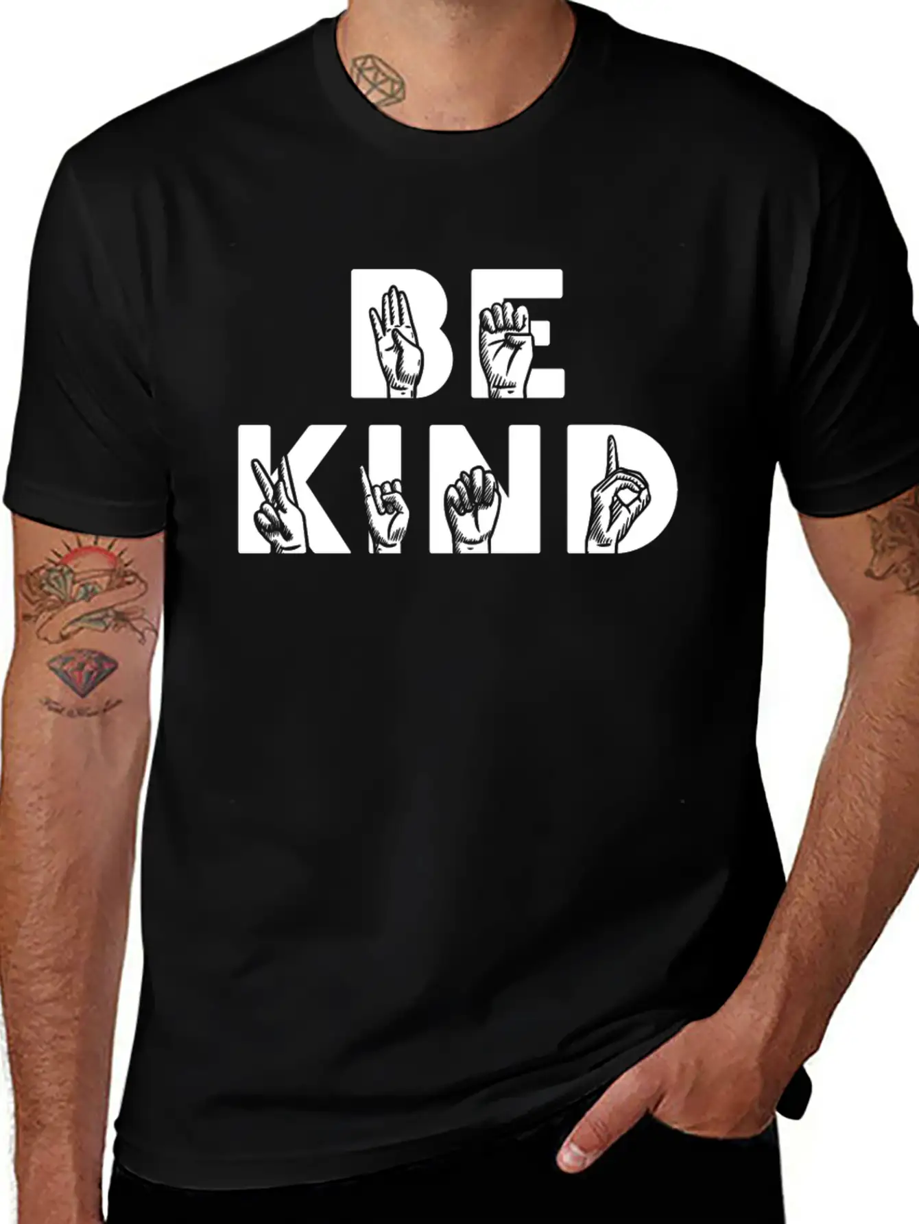 Be Kind ASL Disabilities Awareness Stylish Everyday T-Shirt – Unisex Basic Cotton Tee