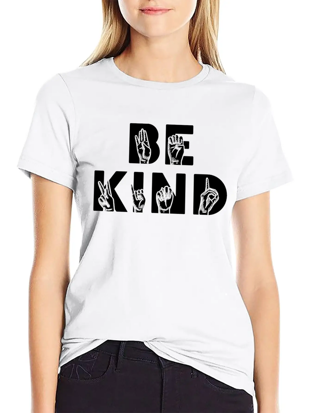 Be Kind ASL Disabilities Awareness Stylish Everyday T-Shirt – Unisex Basic Cotton Tee
