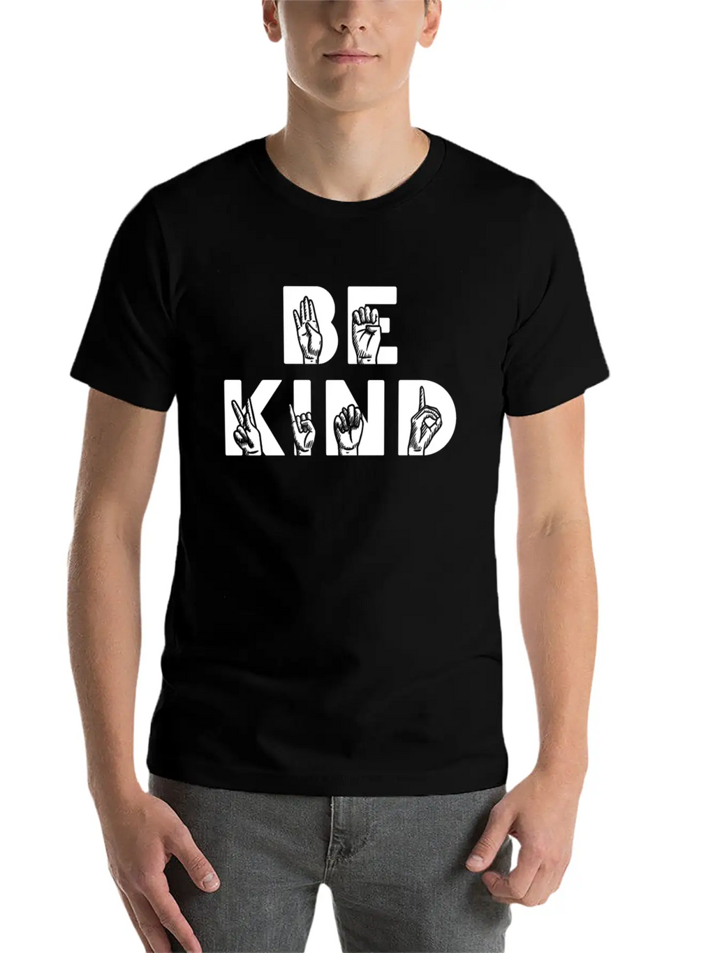 Be Kind ASL Disabilities Awareness Stylish Everyday T-Shirt – Unisex Basic Cotton Tee