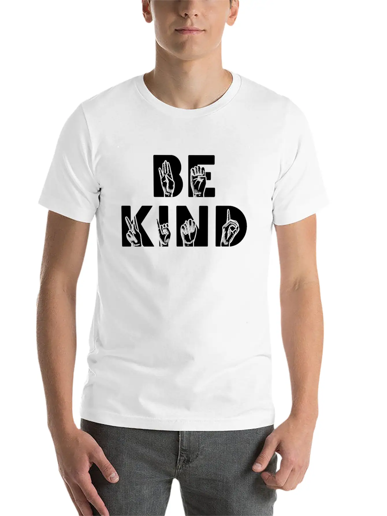 Be Kind ASL Disabilities Awareness Stylish Everyday T-Shirt – Unisex Basic Cotton Tee