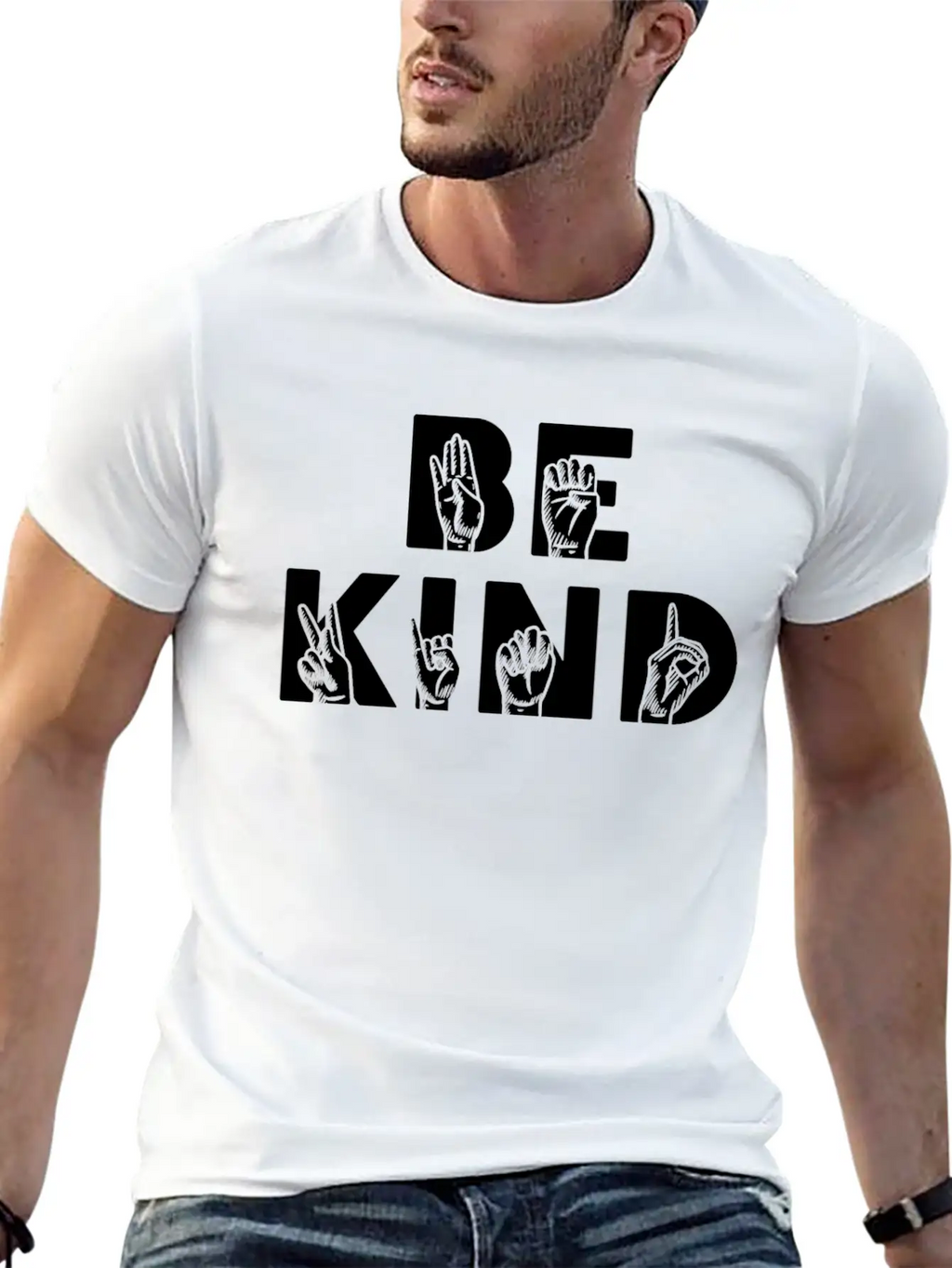 Be Kind ASL Disabilities Awareness Stylish Everyday T-Shirt – Unisex Basic Cotton Tee