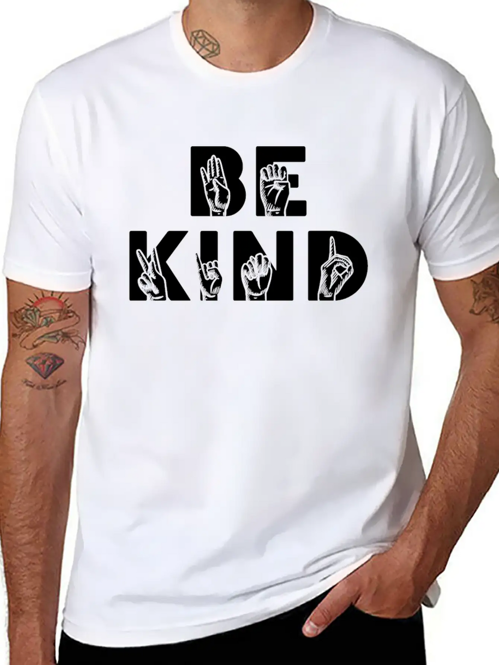 Be Kind ASL Disabilities Awareness Stylish Everyday T-Shirt – Unisex Basic Cotton Tee