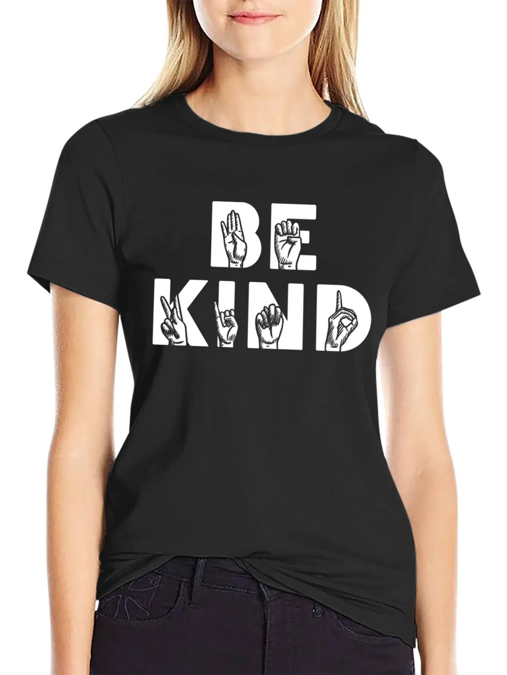 Be Kind ASL Disabilities Awareness Stylish Everyday T-Shirt – Unisex Basic Cotton Tee