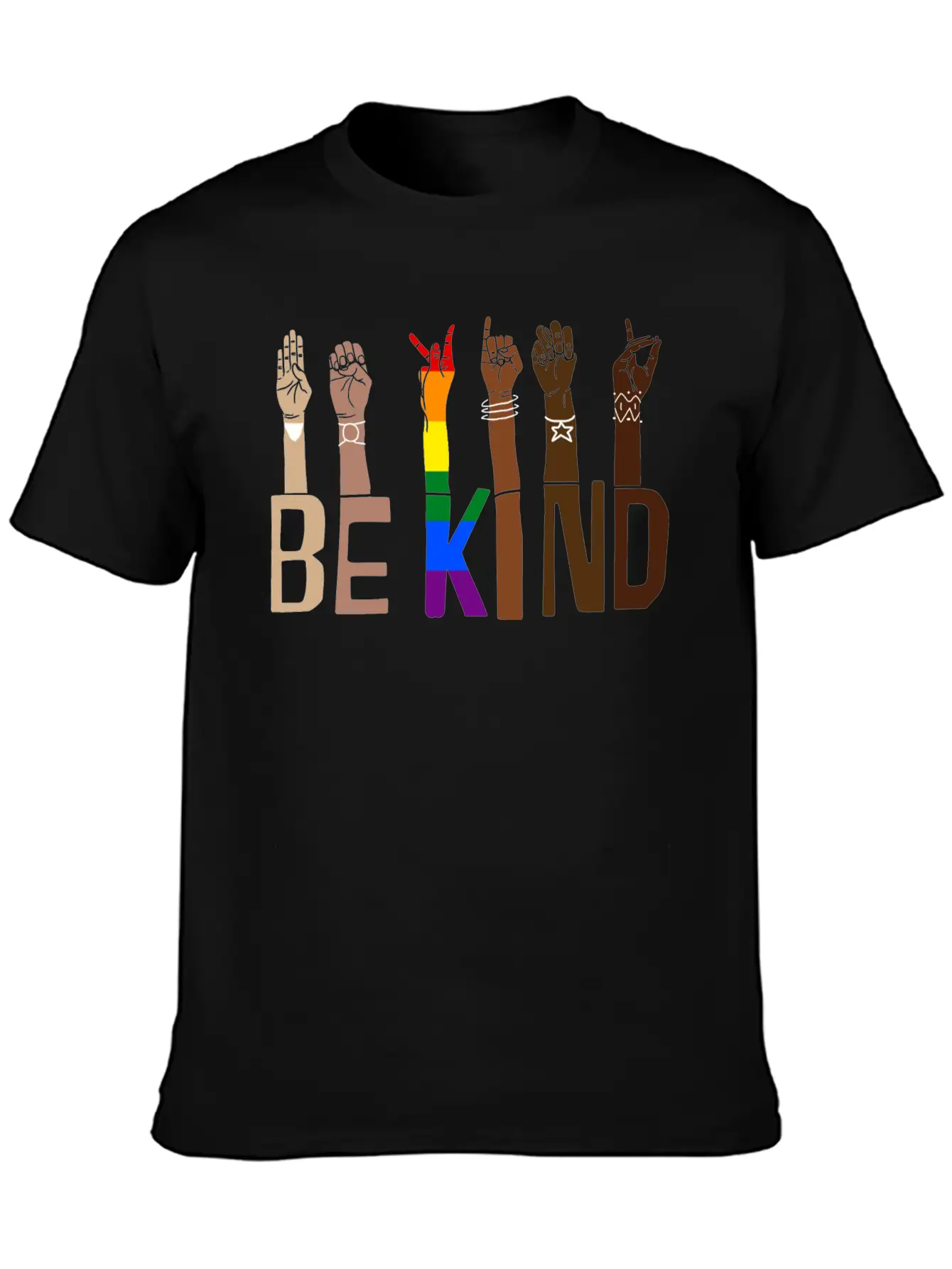 Be Kind Hand Sign Language Lgbt Pride Stylish Everyday T-Shirt – Unisex Basic Cotton Tee
