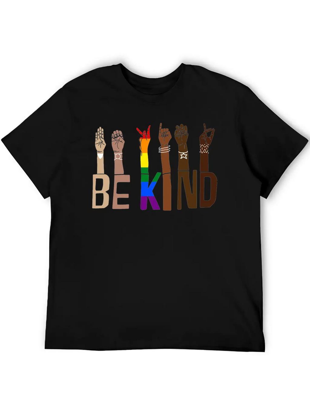 Be Kind Hand Sign Language Lgbt Pride Stylish Everyday T-Shirt – Unisex Basic Cotton Tee