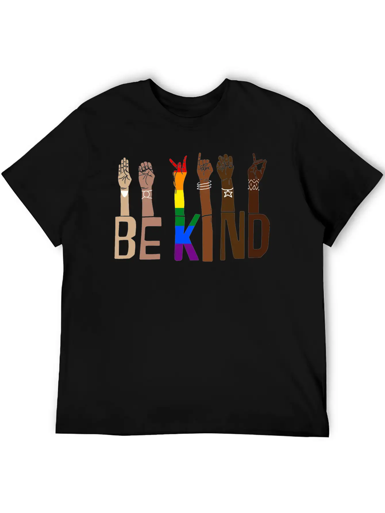 Be Kind Hand Sign Language Lgbt Pride Stylish Everyday T-Shirt – Unisex Basic Cotton Tee