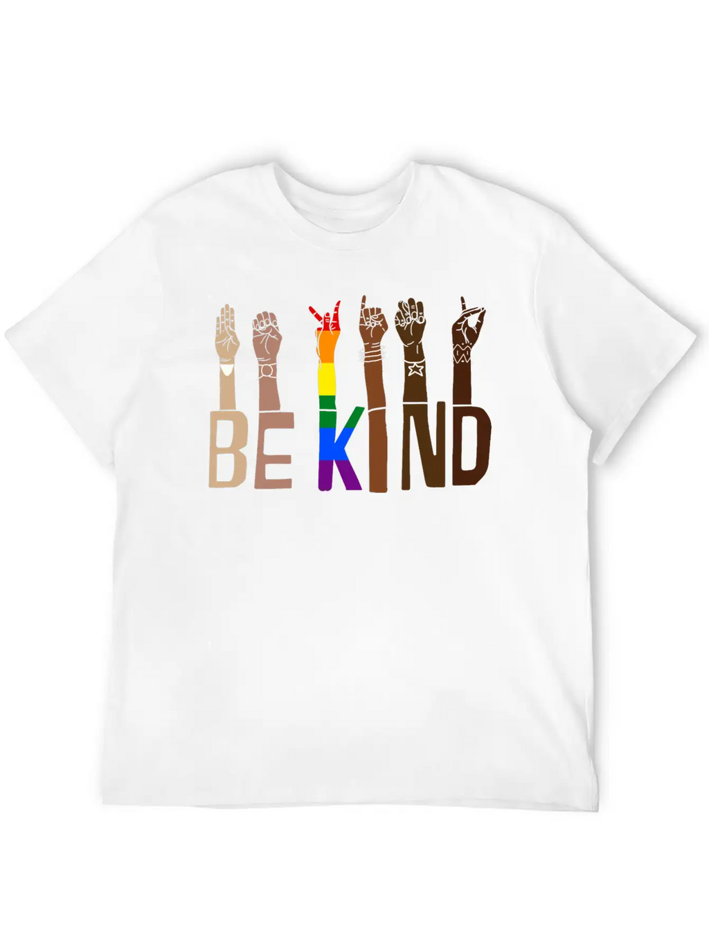 Be Kind Hand Sign Language Lgbt Pride Stylish Everyday T-Shirt – Unisex Basic Cotton Tee