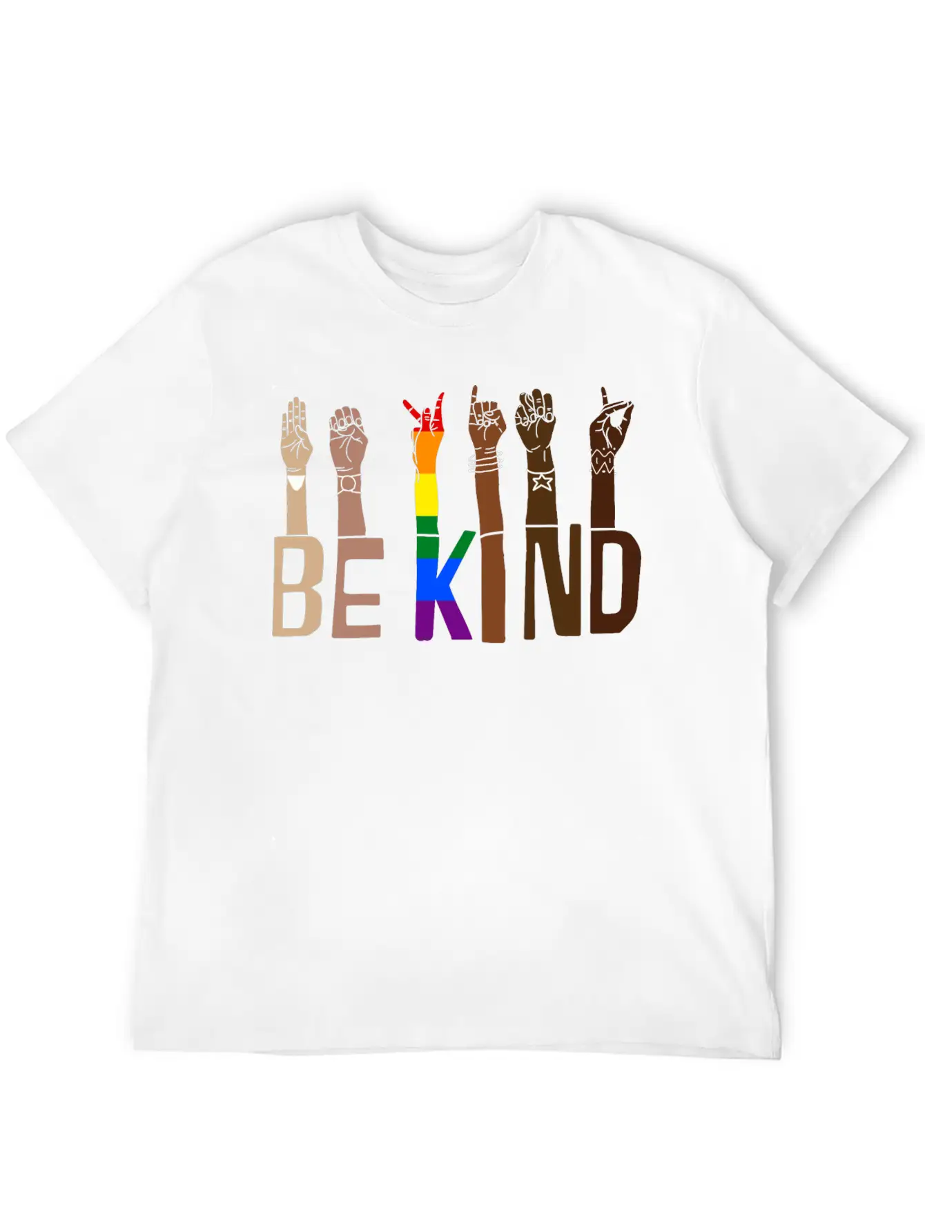 Be Kind Hand Sign Language Lgbt Pride Stylish Everyday T-Shirt – Unisex Basic Cotton Tee