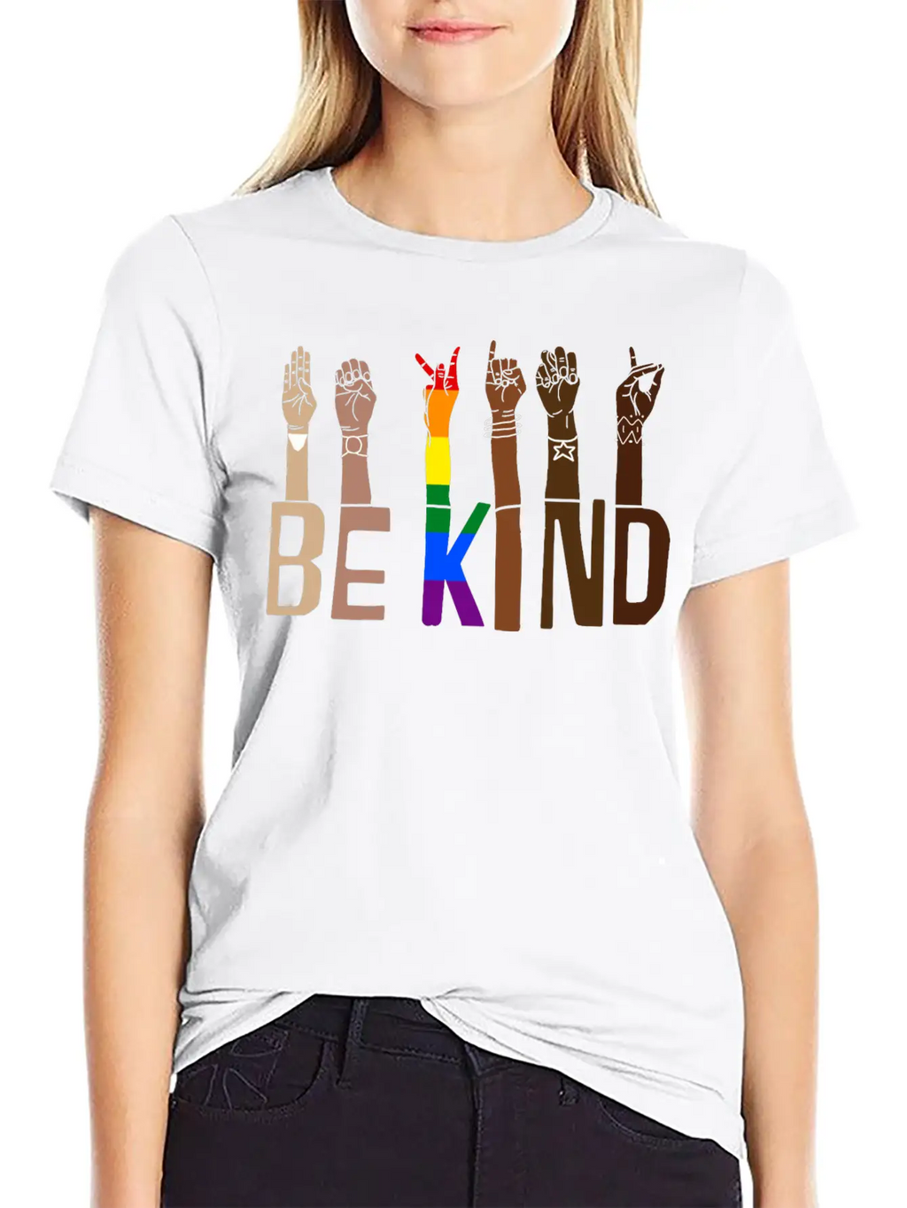 Be Kind Hand Sign Language Lgbt Pride Stylish Everyday T-Shirt – Unisex Basic Cotton Tee