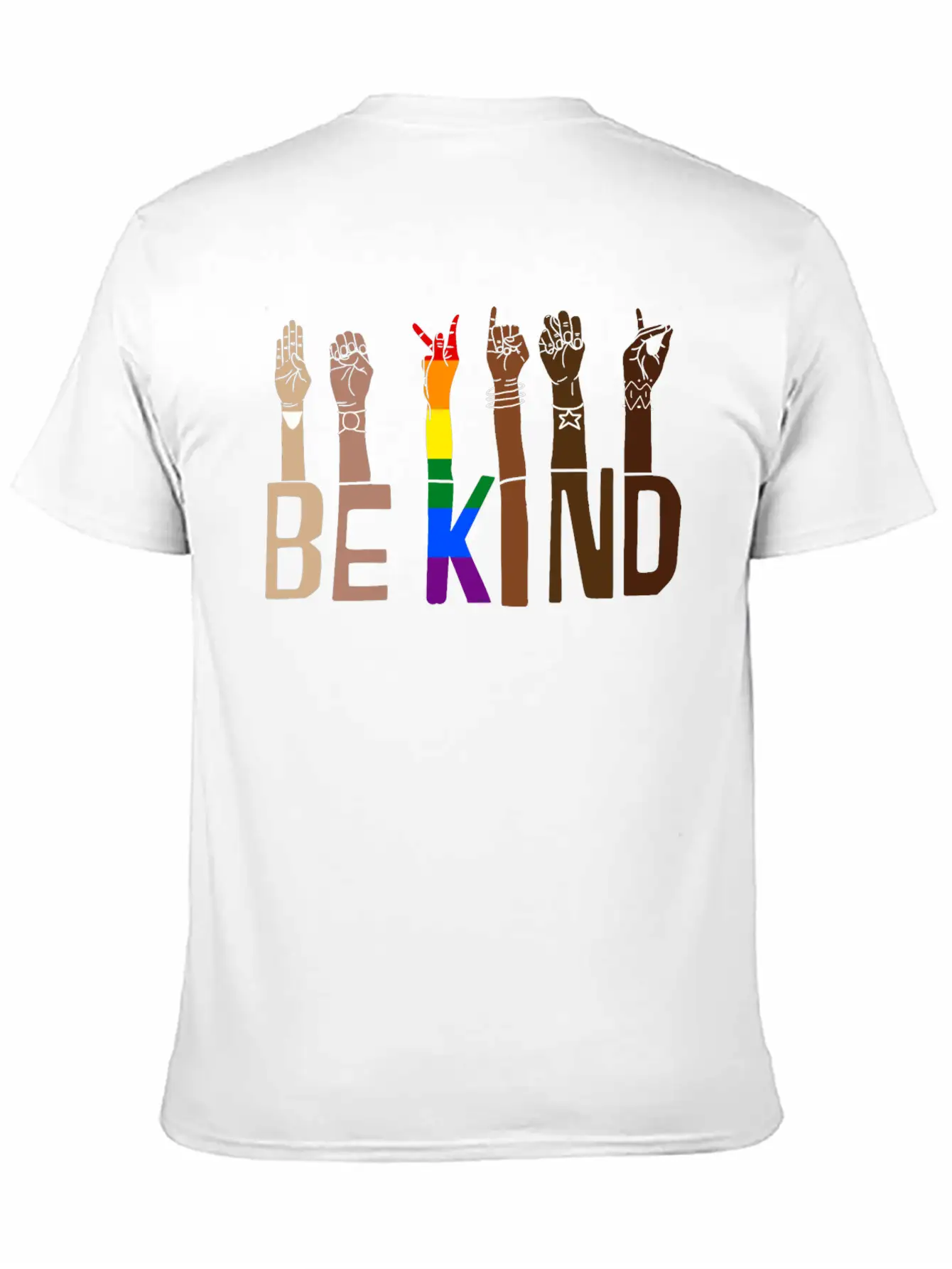 Be Kind Hand Sign Language Lgbt Pride Stylish Everyday T-Shirt – Unisex Basic Cotton Tee