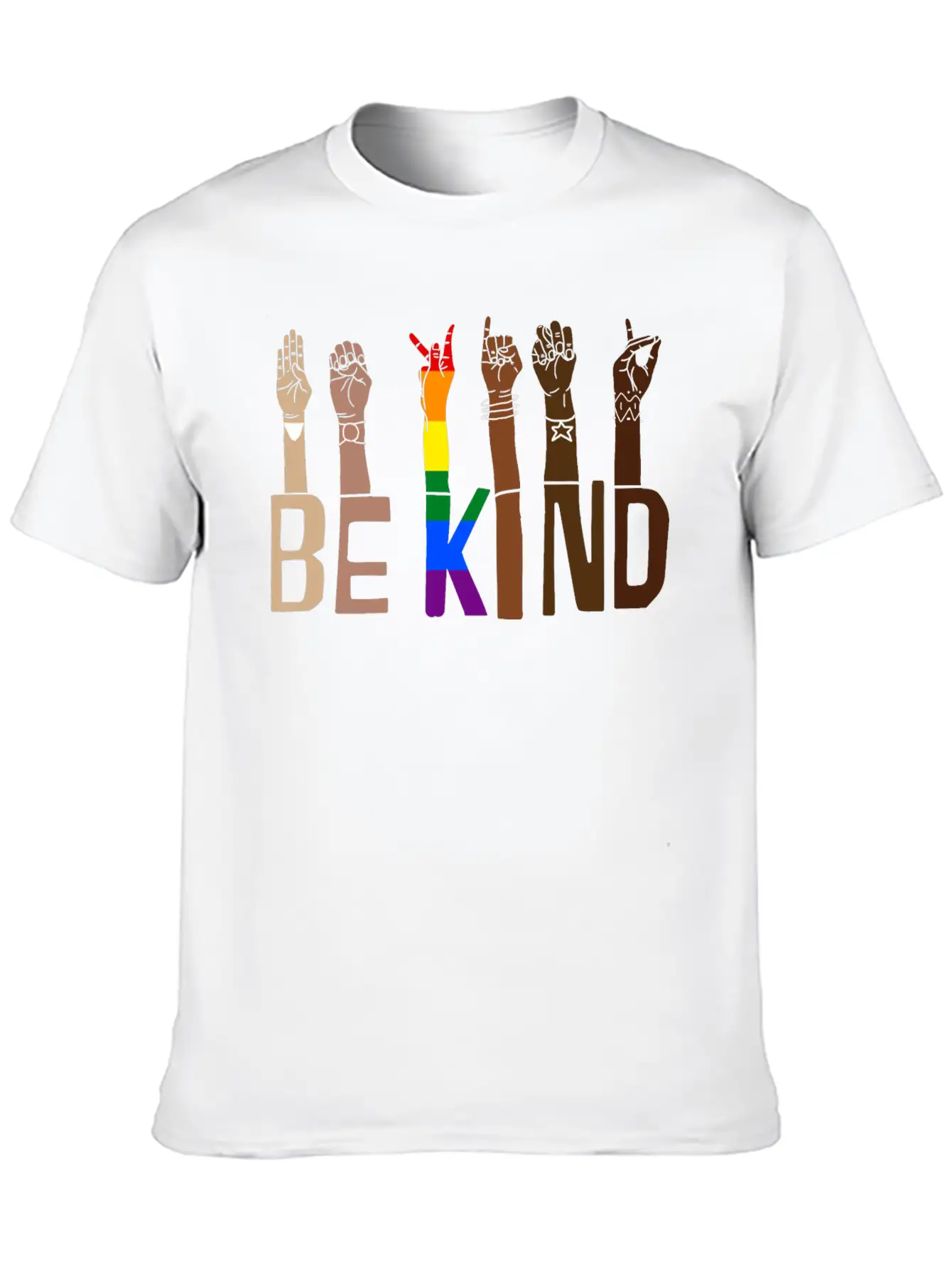 Be Kind Hand Sign Language Lgbt Pride Stylish Everyday T-Shirt – Unisex Basic Cotton Tee