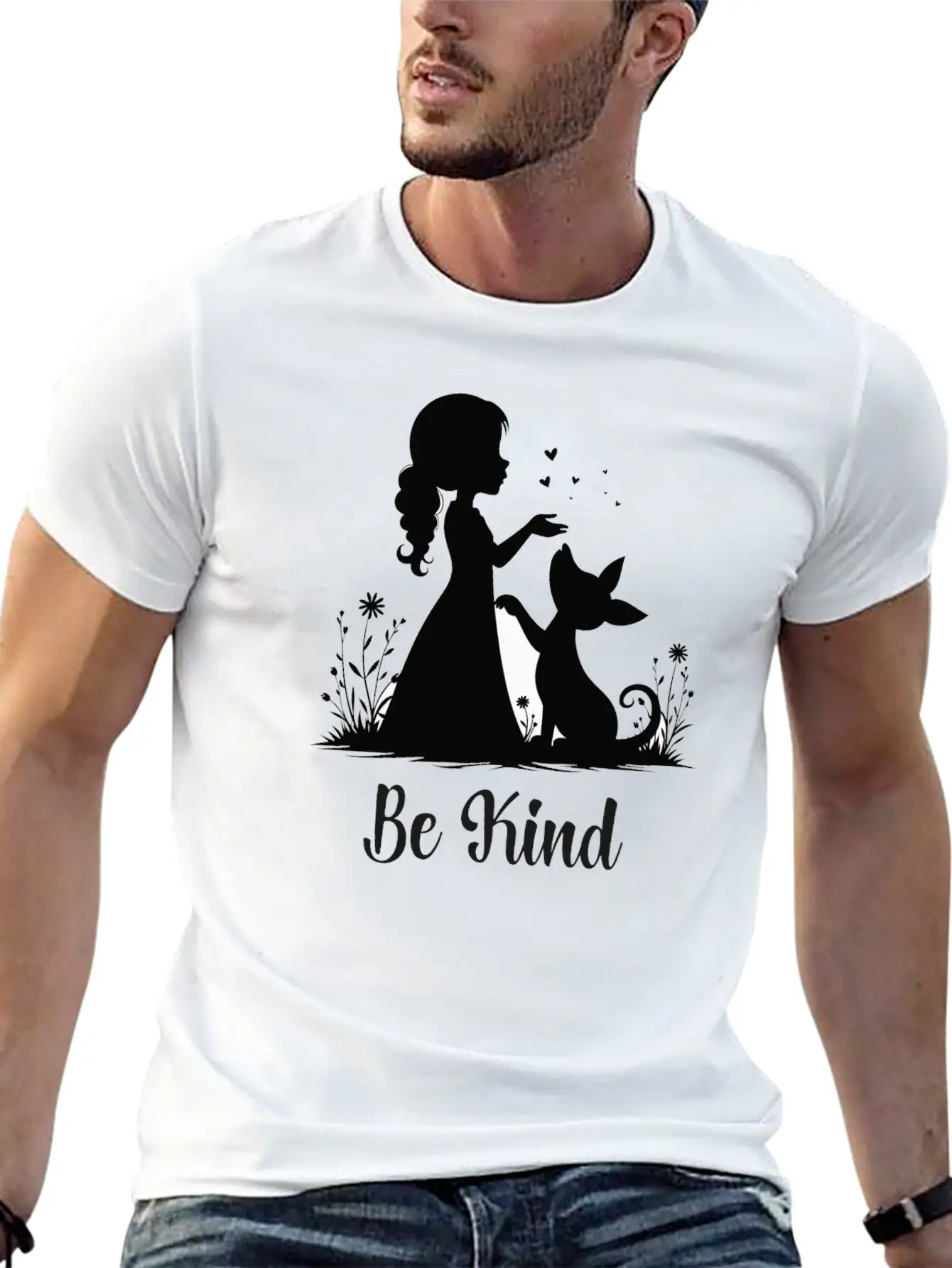 Be Kind – Spread Kindness, Positive Vibes, Compass Breathable Soft Cotton T-Shirt – Timeless Casual Look