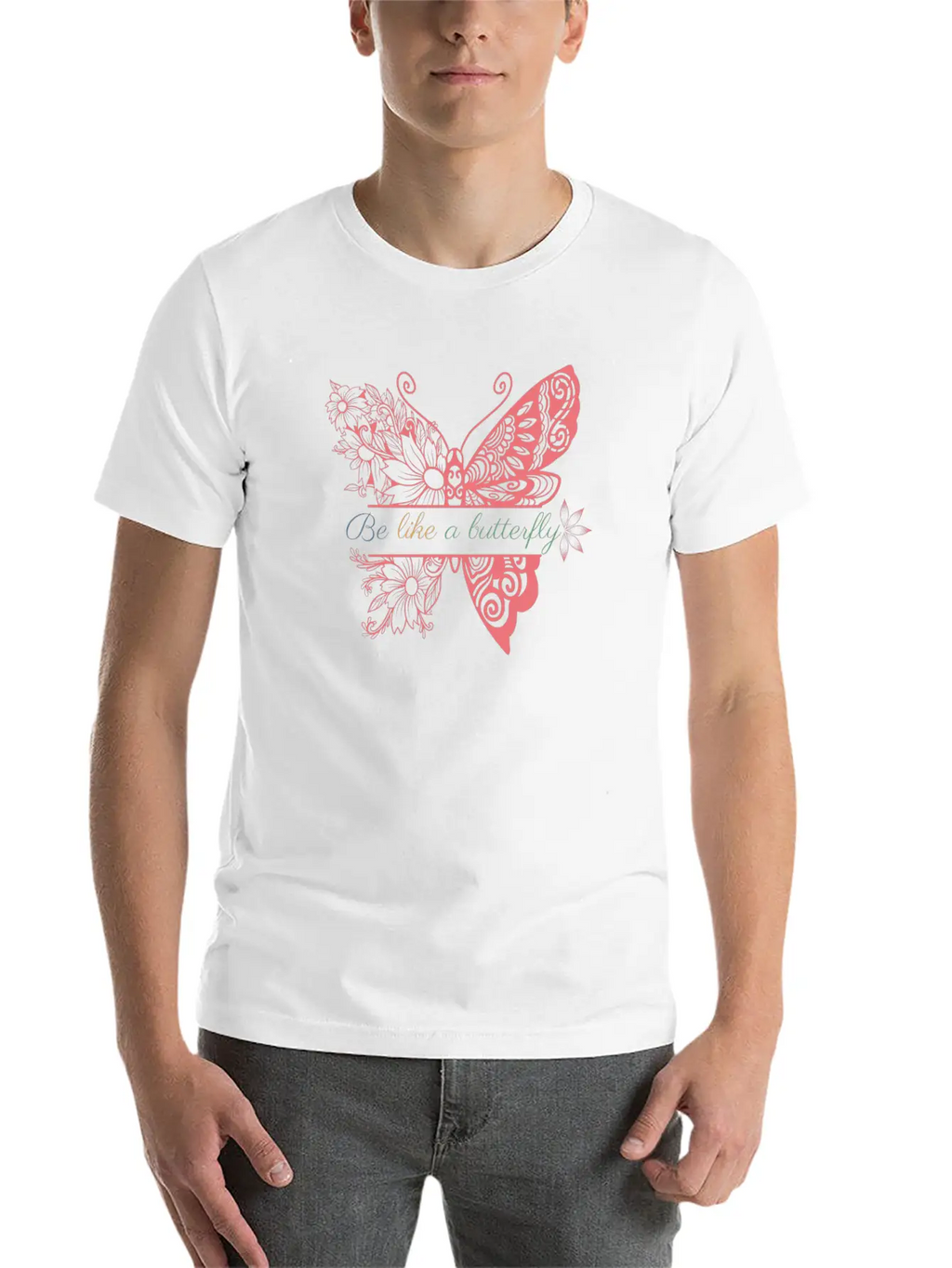 Be Like A Butterfly Unisex Casual T-Shirt – Clean Design For Daily Comfort
