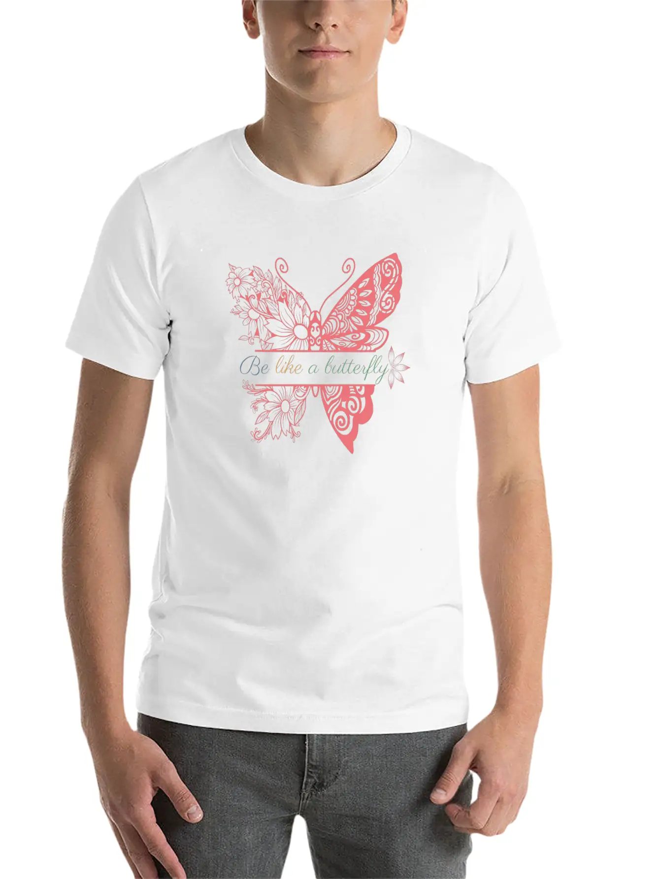Be Like A Butterfly Unisex Casual T-Shirt – Clean Design For Daily Comfort