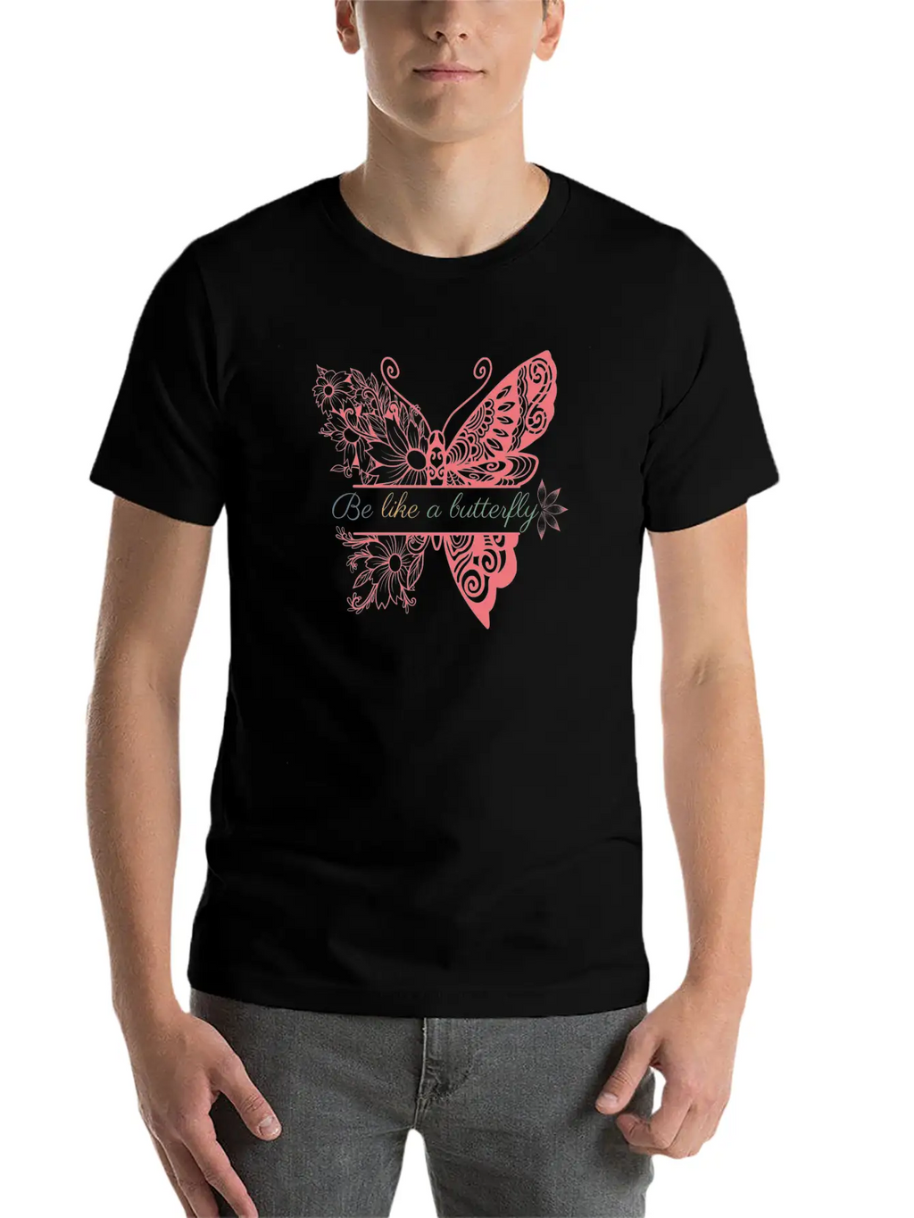 Be Like A Butterfly Unisex Casual T-Shirt – Clean Design For Daily Comfort