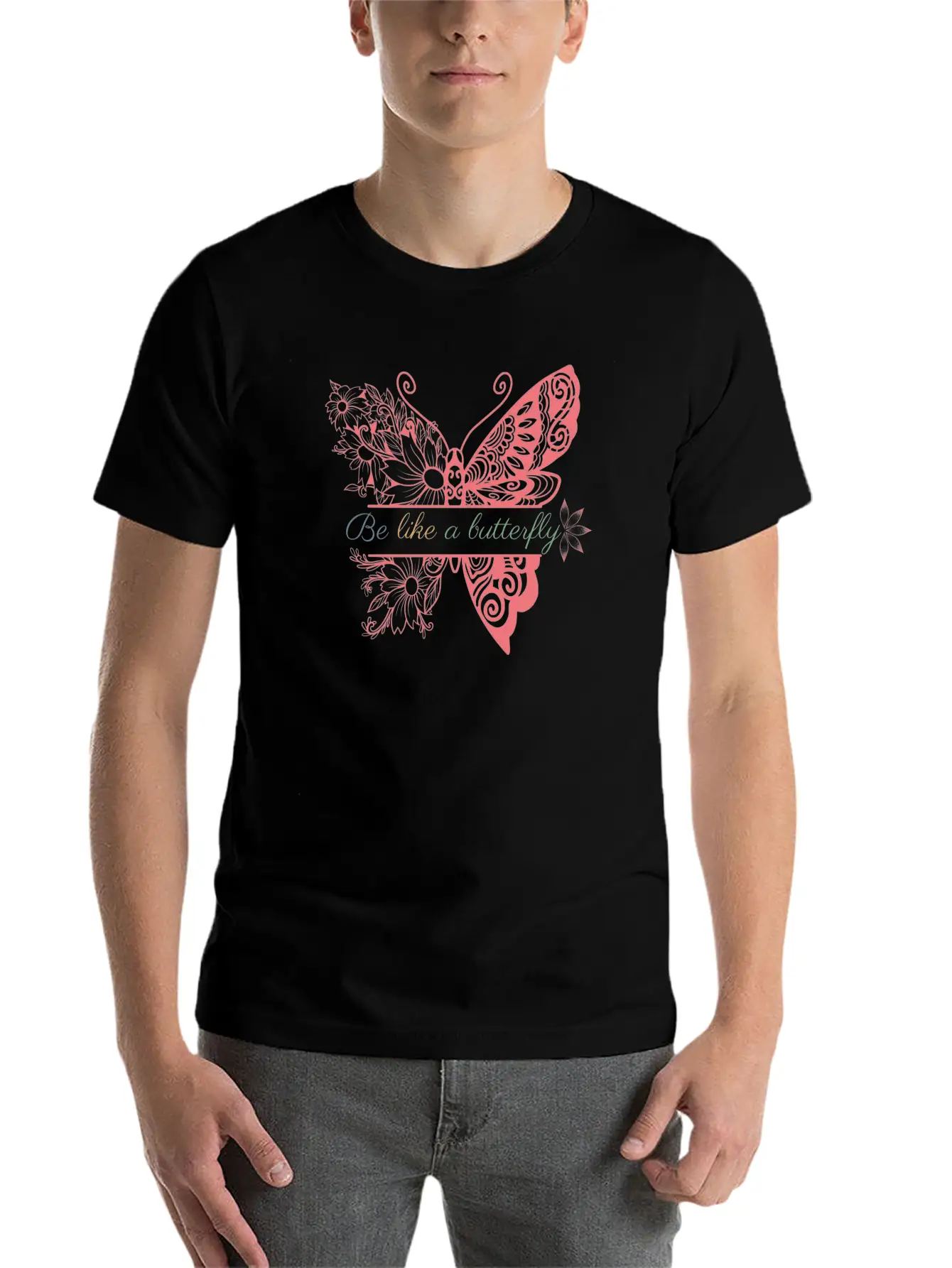 Be Like A Butterfly Unisex Casual T-Shirt – Clean Design For Daily Comfort