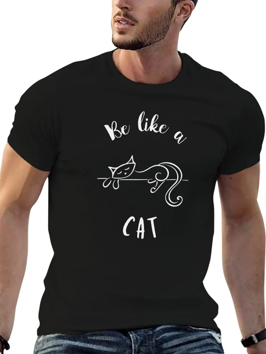 Be Like A Cat Unisex Short Sleeve Soft Cotton T-Shirt – Casual Everyday Wear