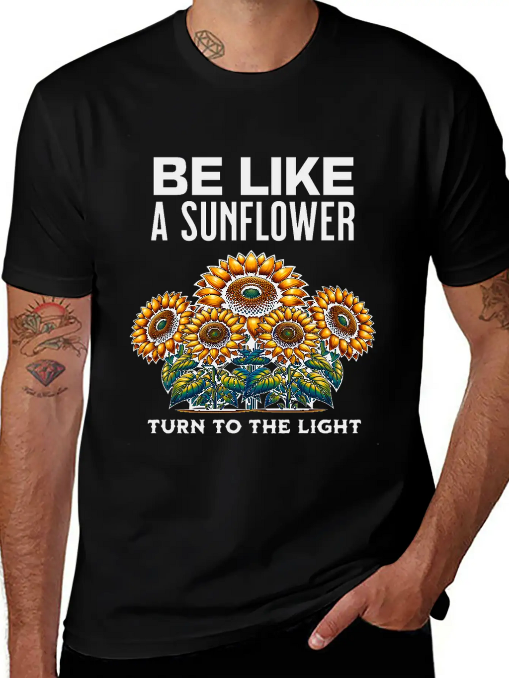 Be Like A Sunflower Beautiful Saying Light Hope Breathable Soft Cotton T-Shirt – Timeless Casual Look