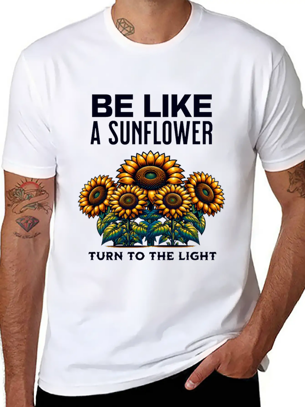 Be Like A Sunflower Beautiful Saying Light Hope Breathable Soft Cotton T-Shirt – Timeless Casual Look