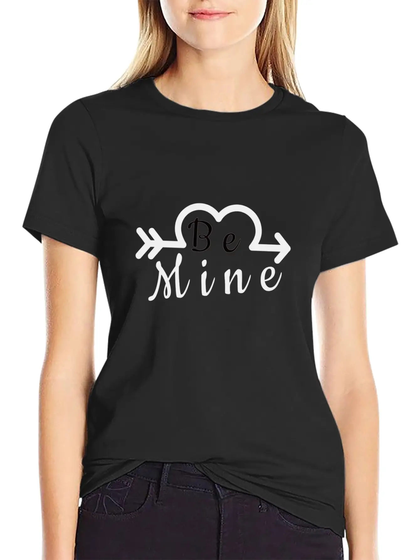 BE MINE With Arrow Essential Cotton Tee For Daily Outfits – Unisex Style