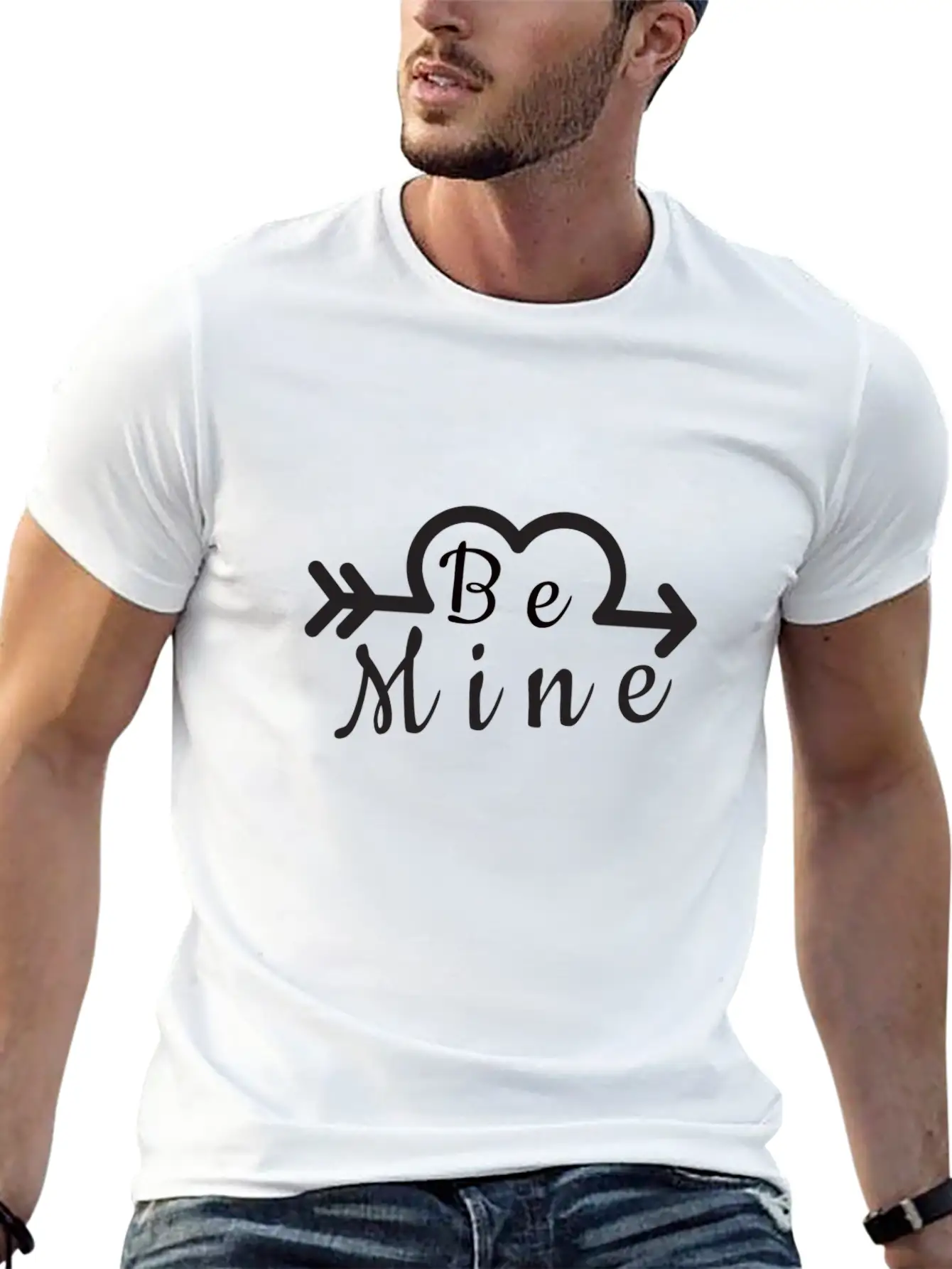 BE MINE With Arrow Essential Cotton Tee For Daily Outfits – Unisex Style